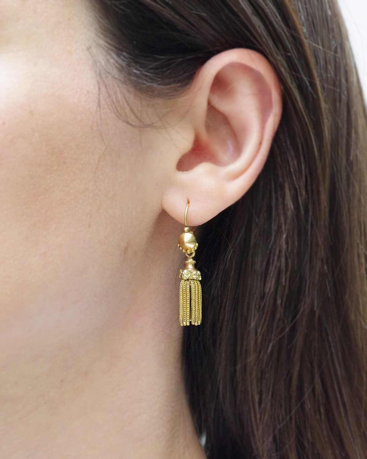 Paire de boucles à franges d'or