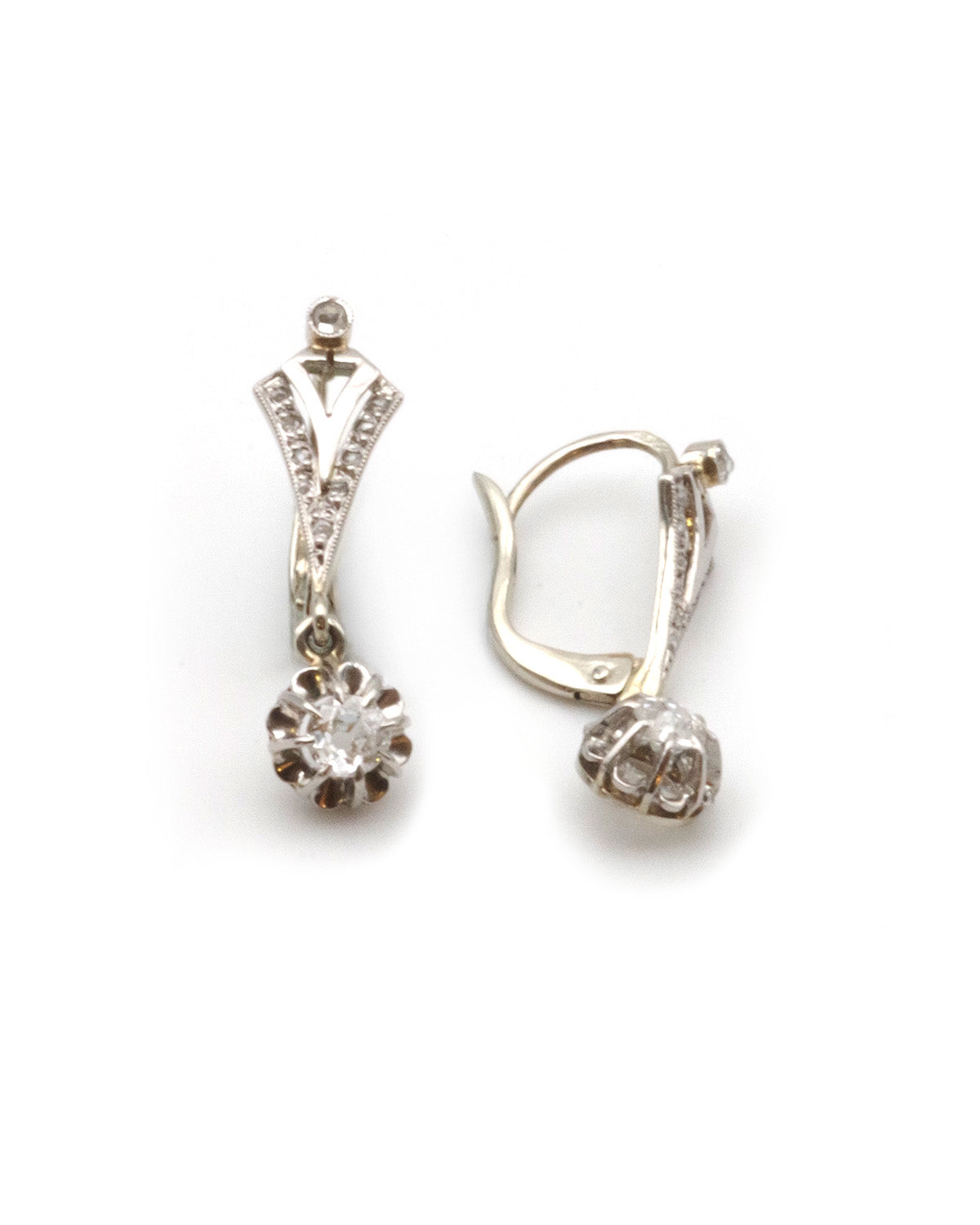 Art deco platinum earrings