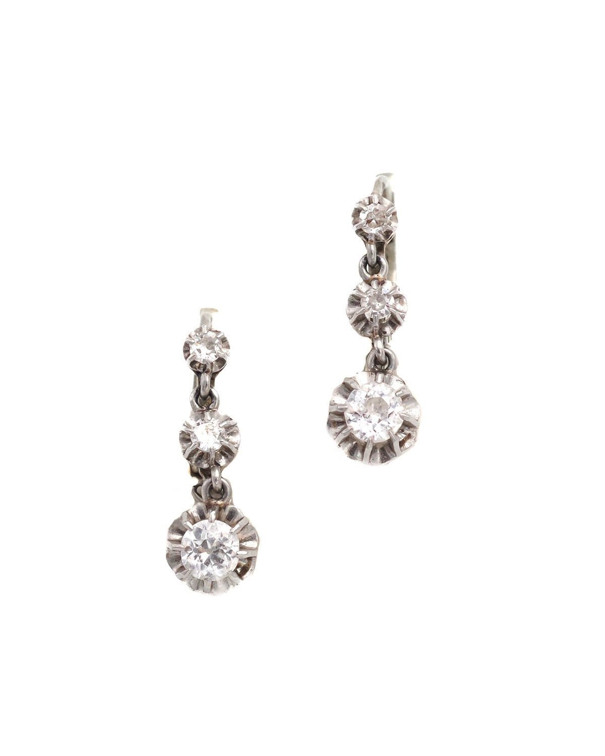 antique art deco diamond earrings