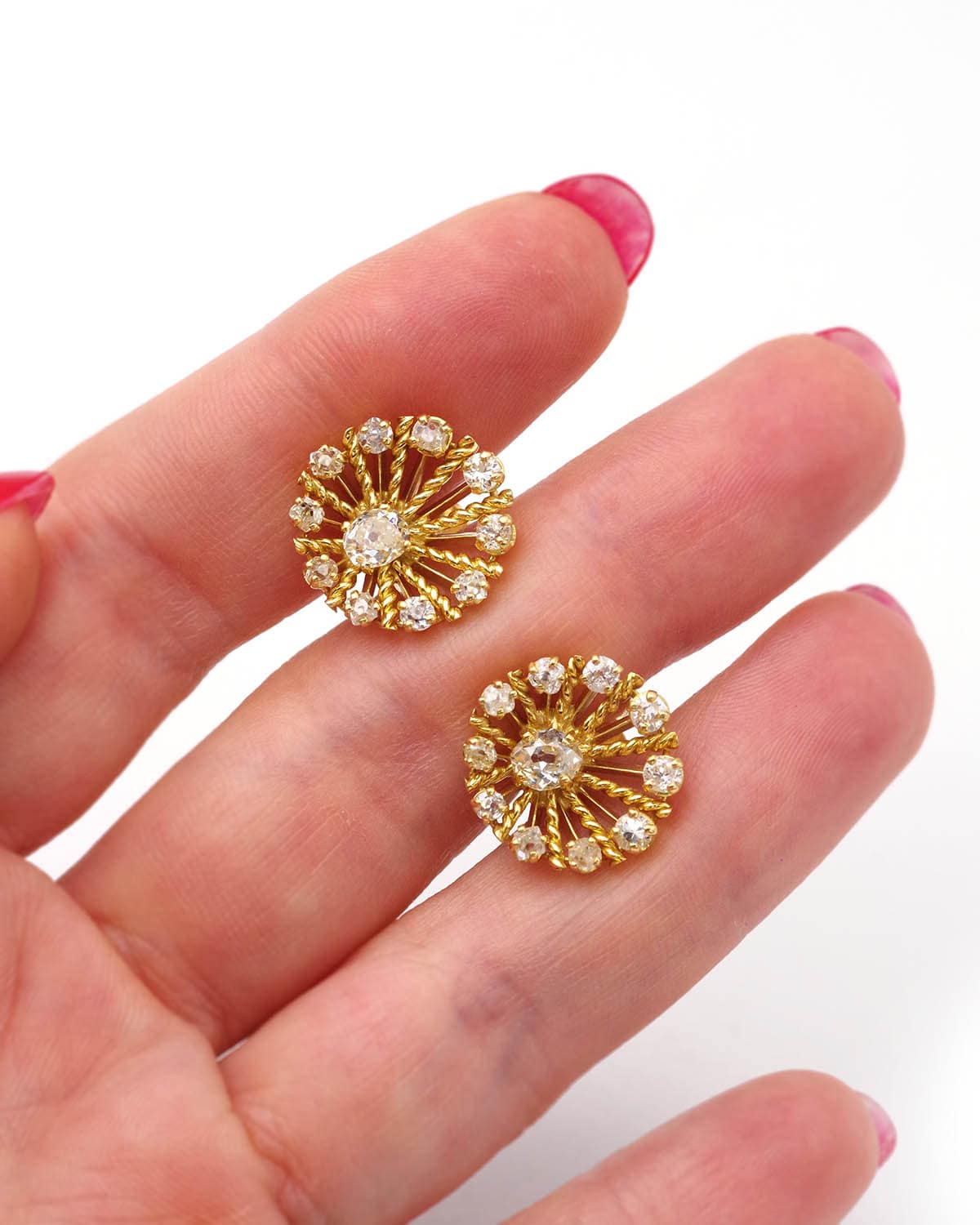 Diamond old mine cut earrings