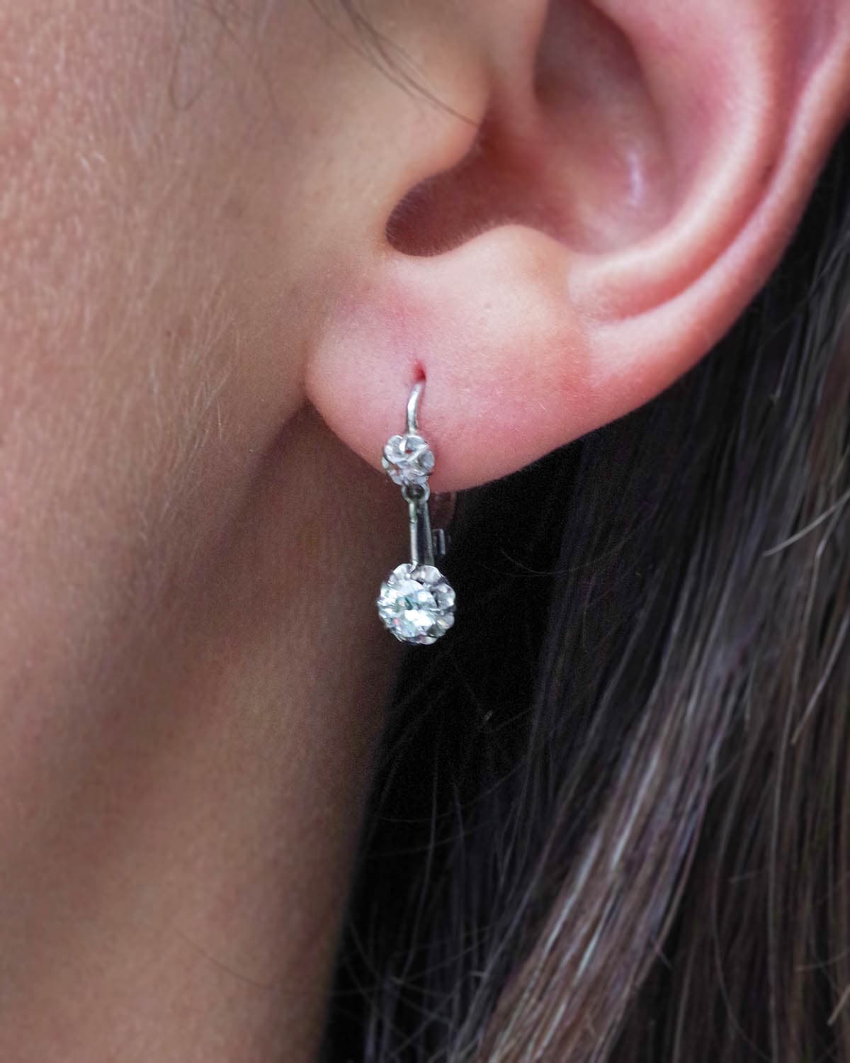 Edwardian 0.40 ct diamond earrings