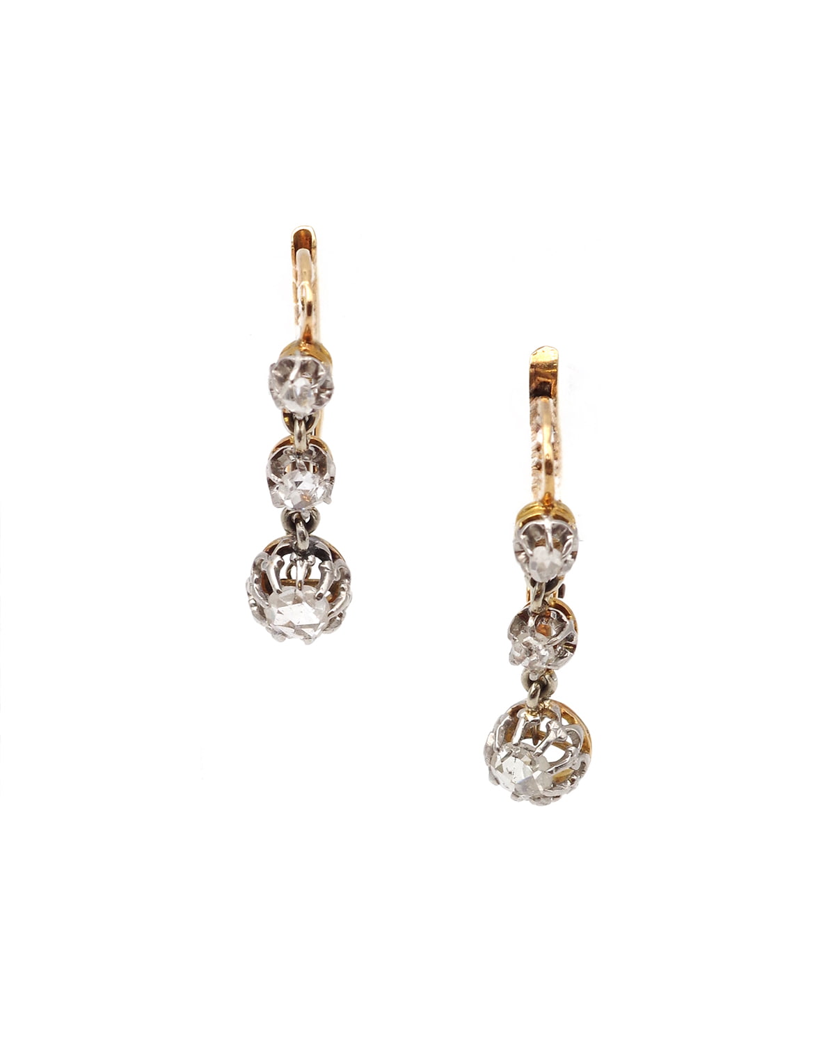 Edwardian diamond earrings in gold