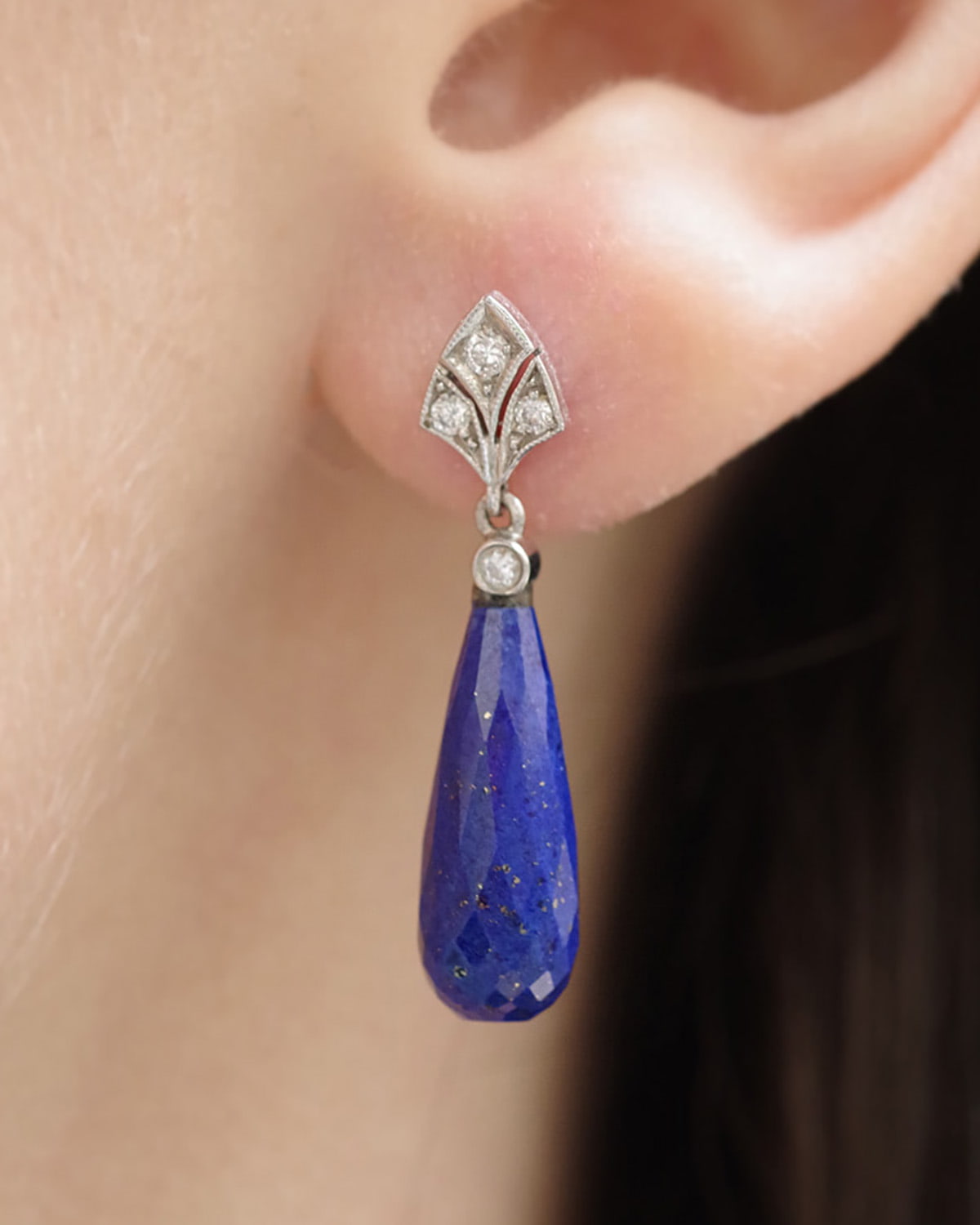 Lapis lazuli drop earrings