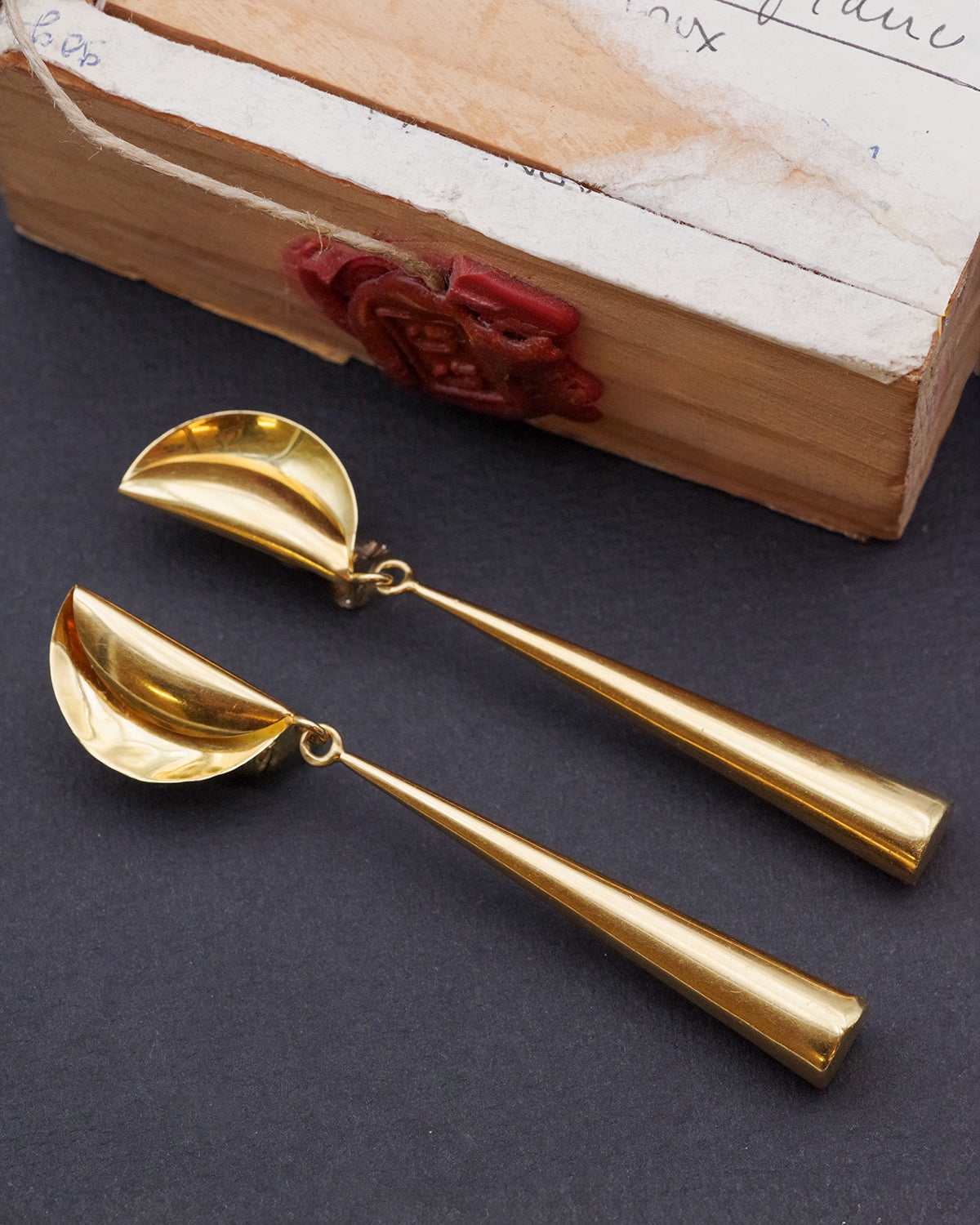 Mid-century gold earrings