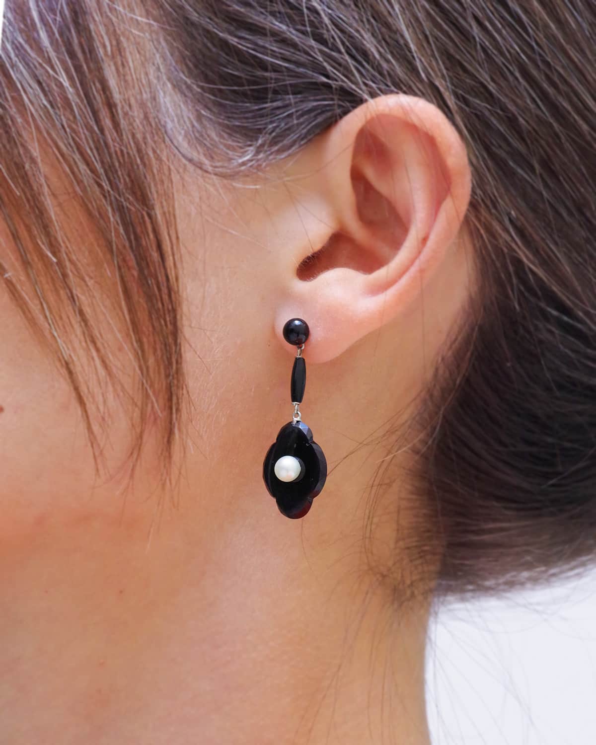 Boucles d'oreille Art Deco onyx