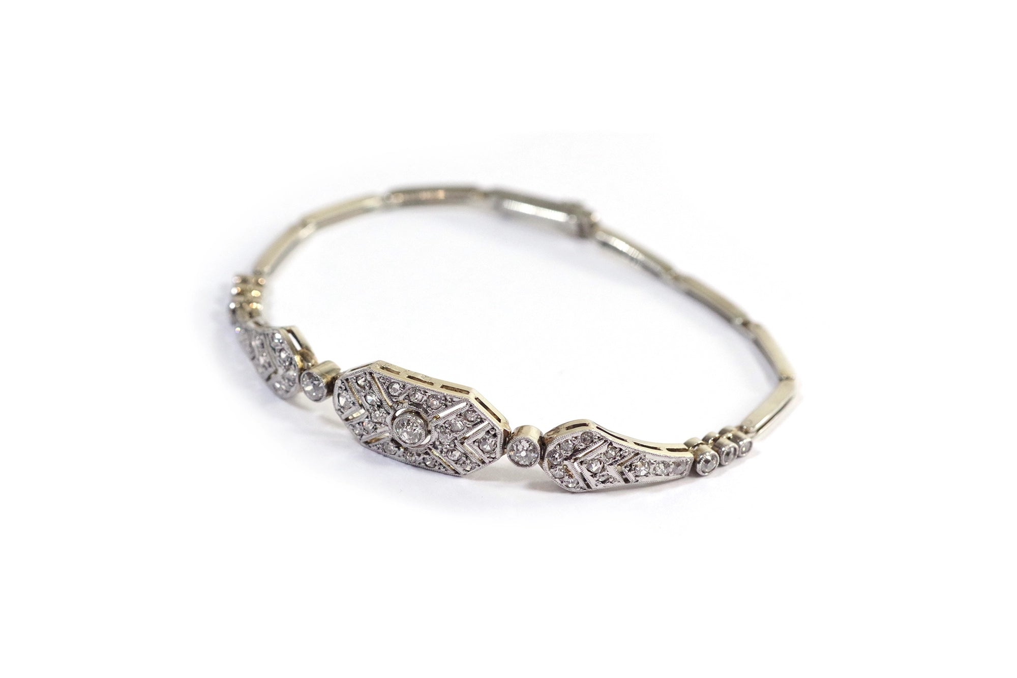 Art deco diamond platinum bracelet