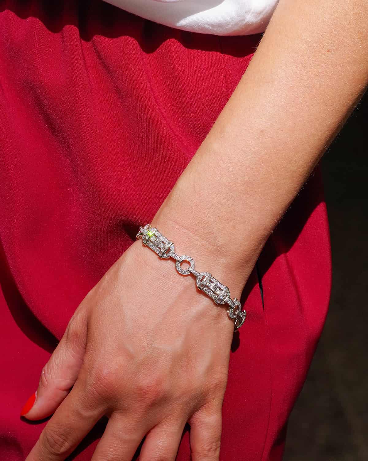 5,7 cts diamond bracelet in platinum