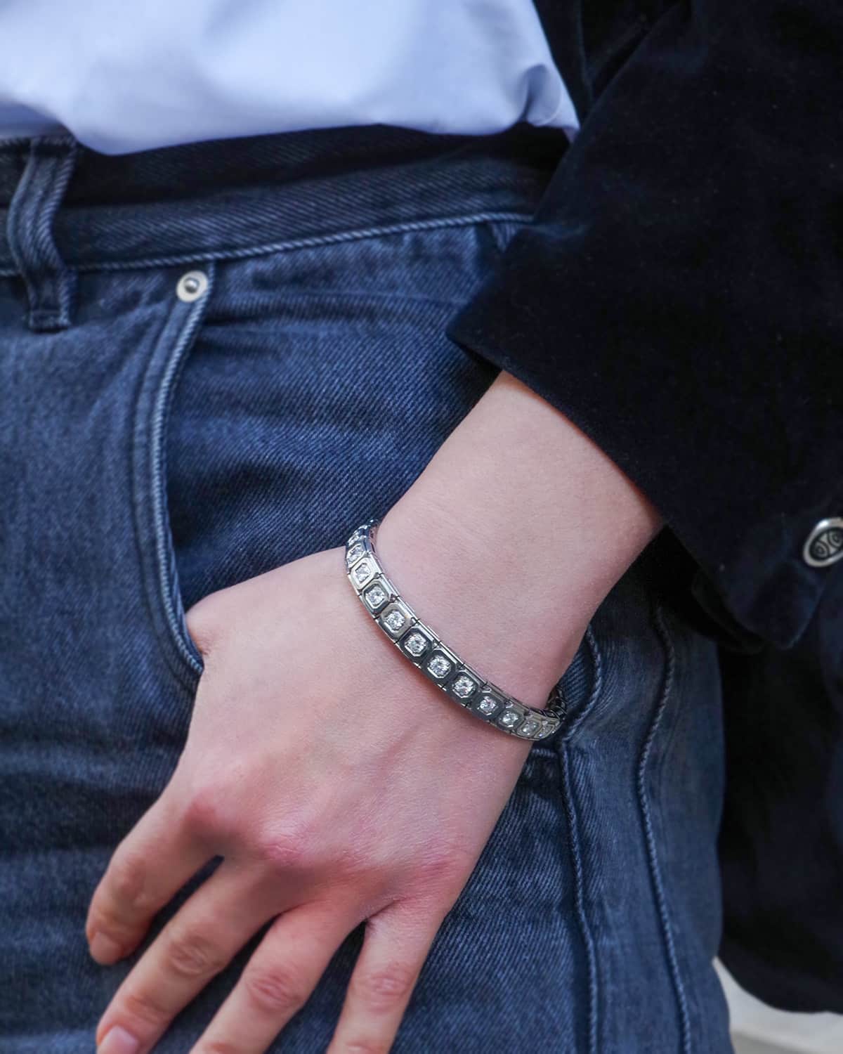 Art deco tennis bracelet