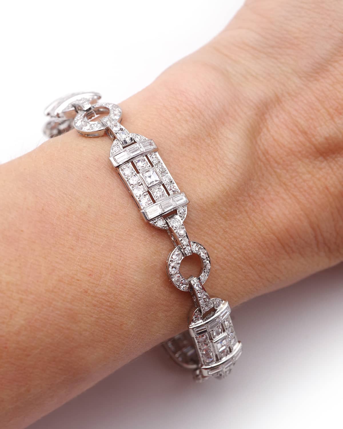 Art deco platinum diamond bracelet