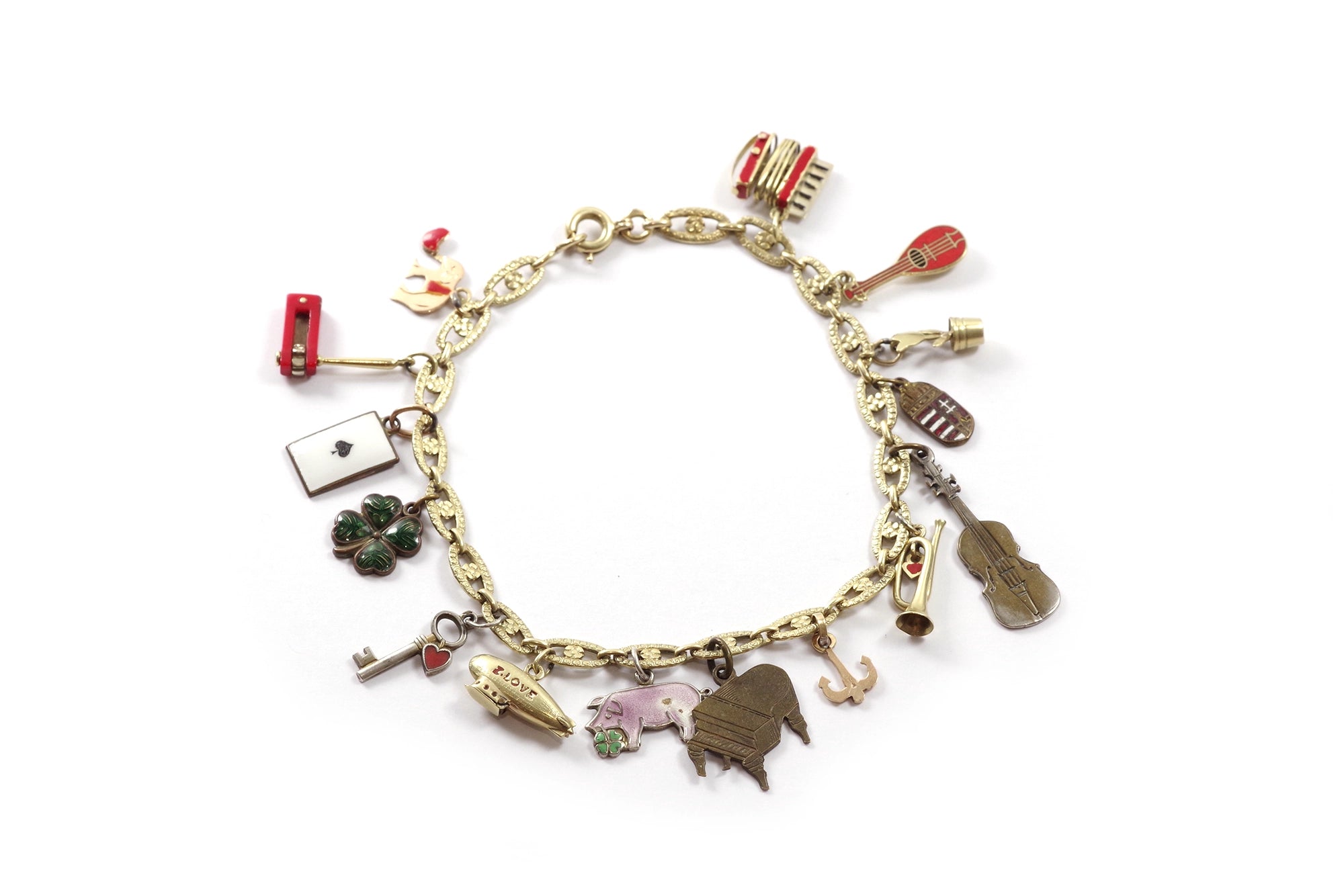 antique lucky charm's bracelet