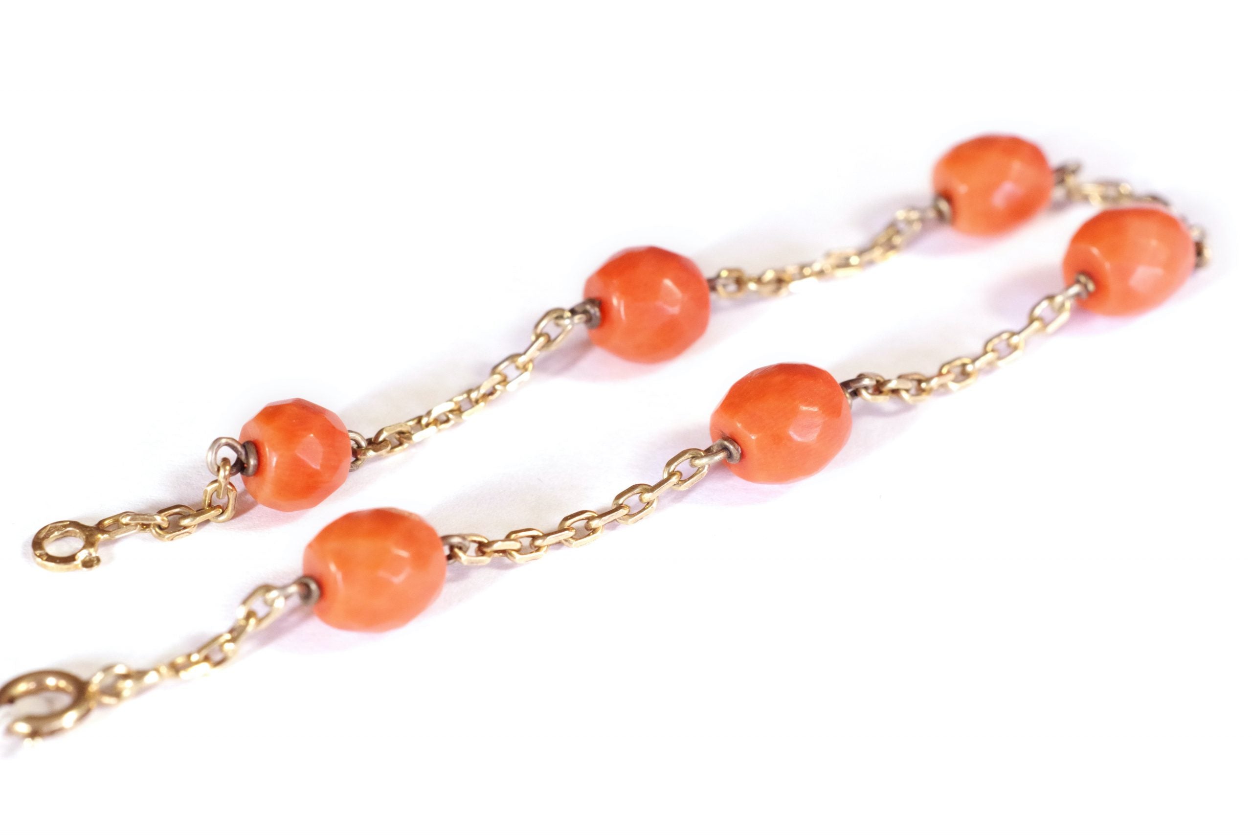 bracelet ancien corail vermeil