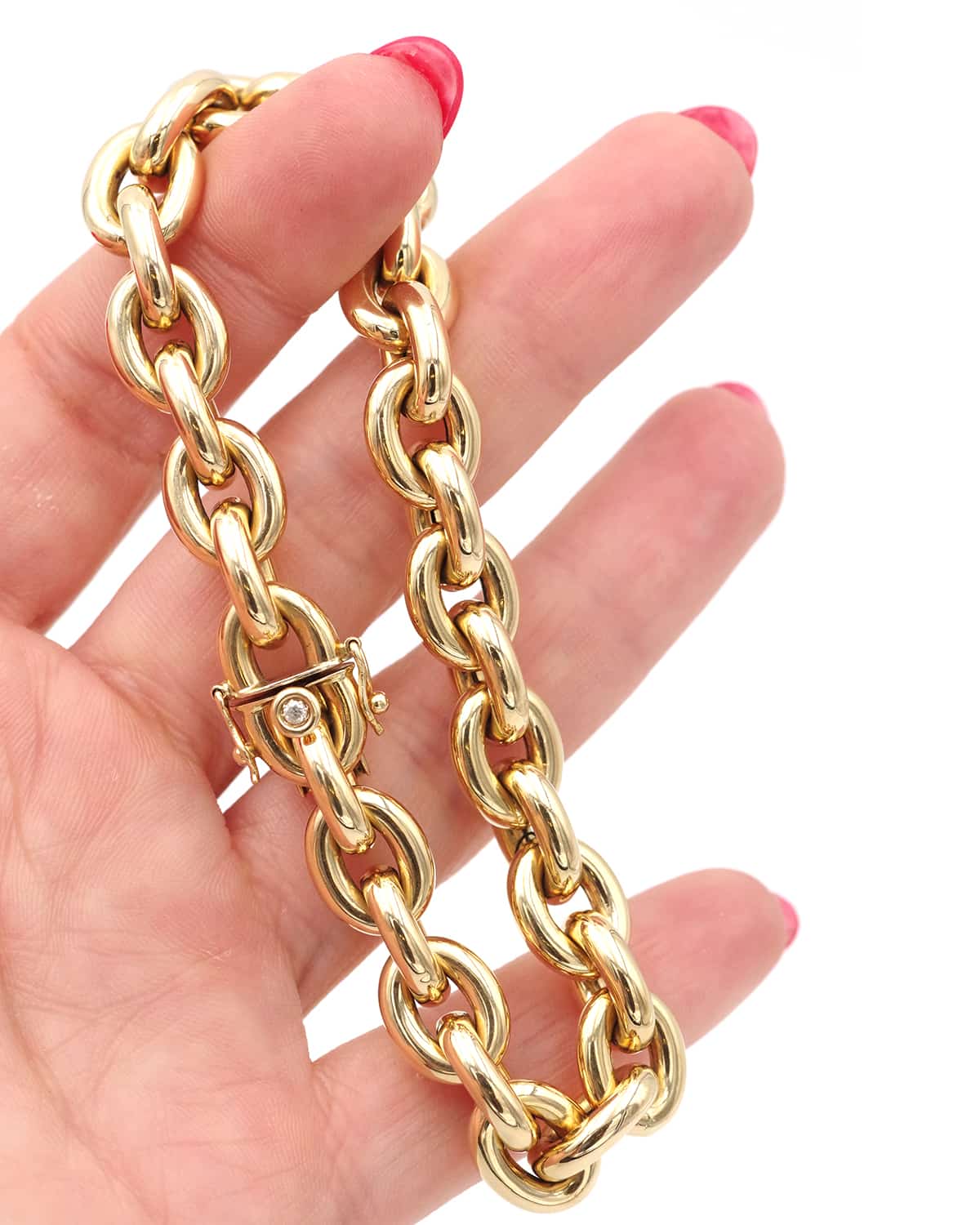 Gold anchor chain bracelet