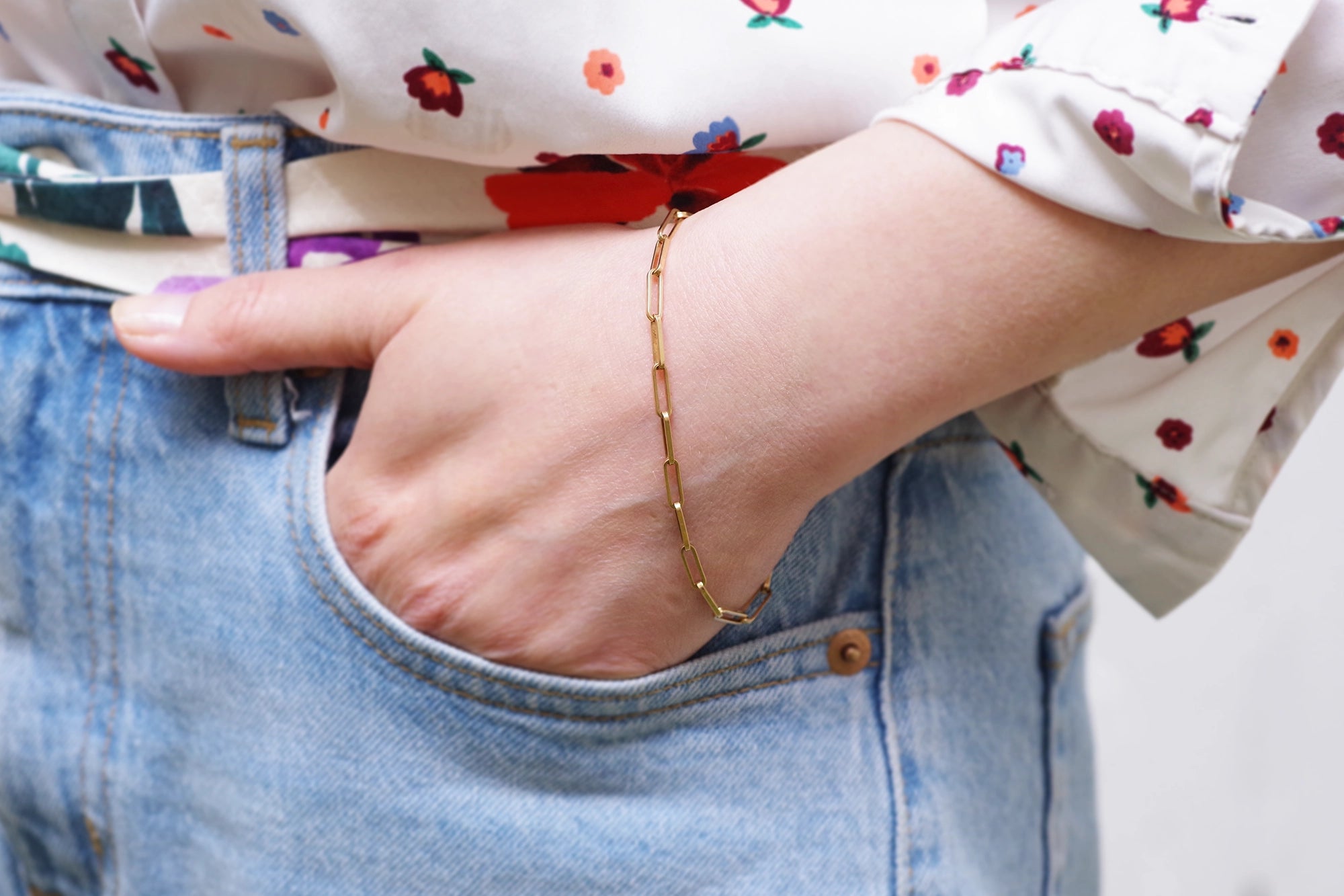 rectangular mesh gold bracelet