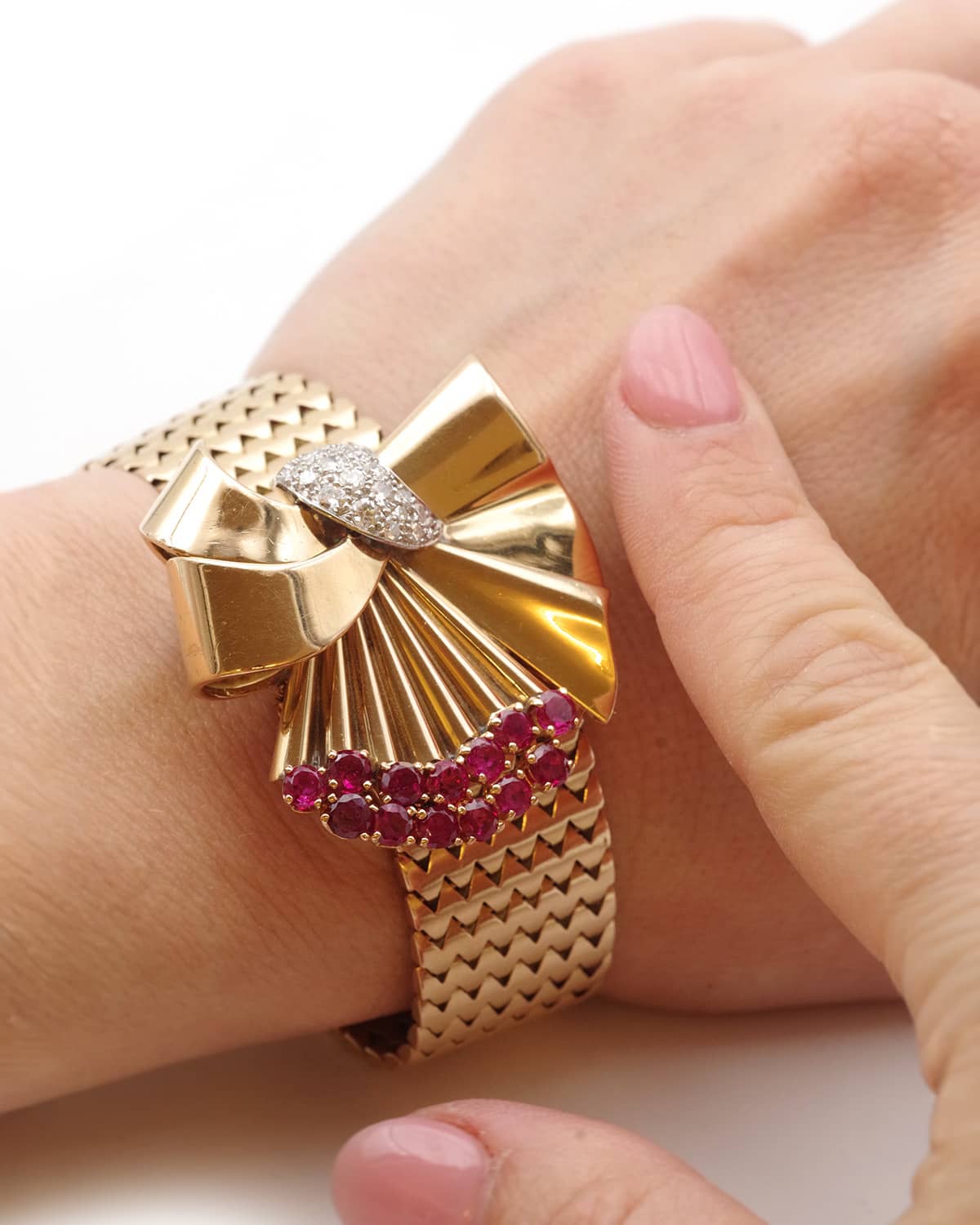 Bracelet bandeau noeud en or