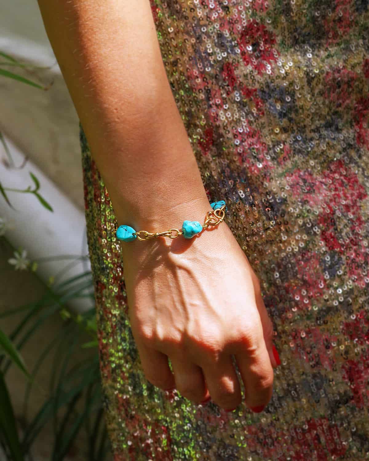 Gold turquoise bracelet