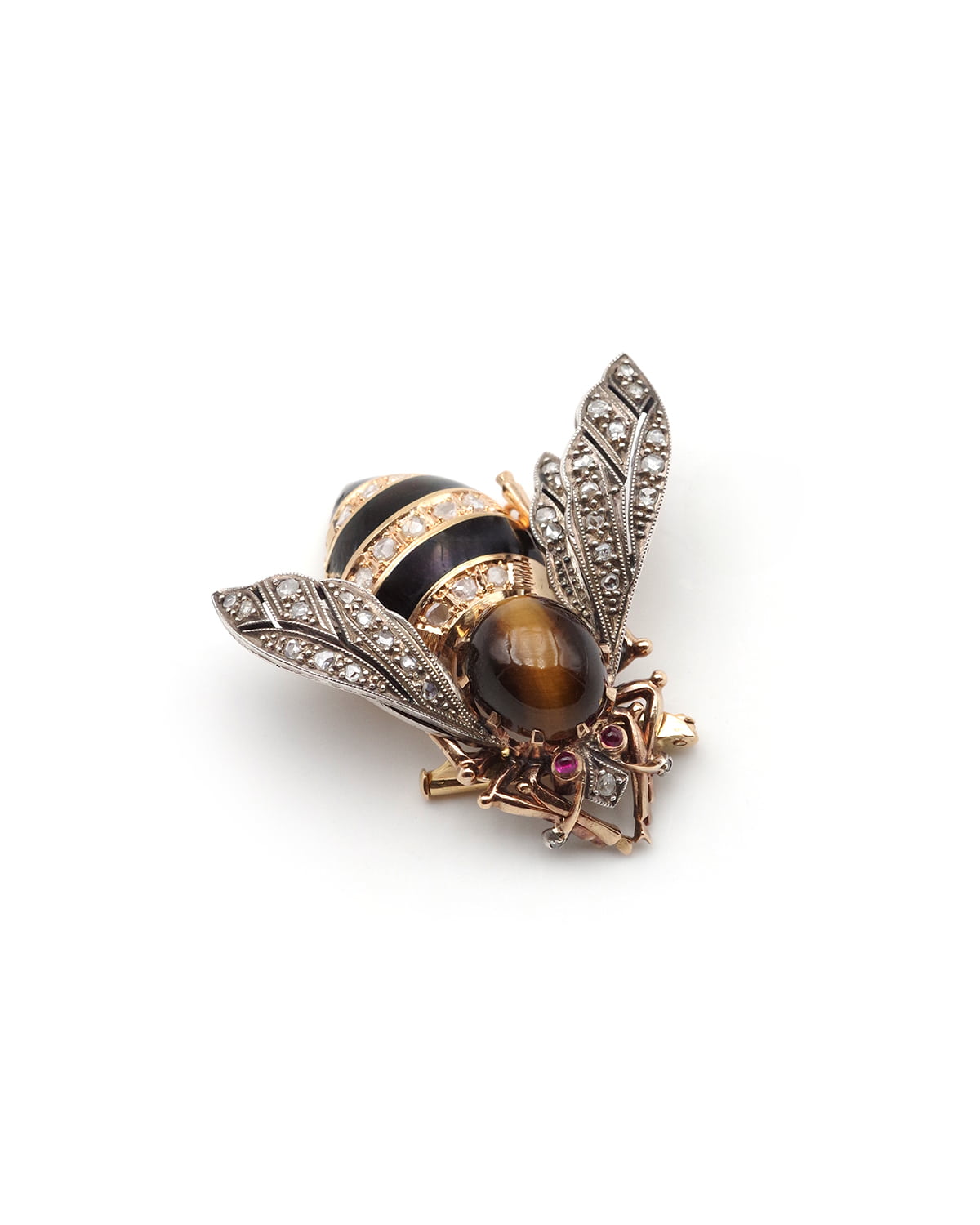 broche abeille en or
