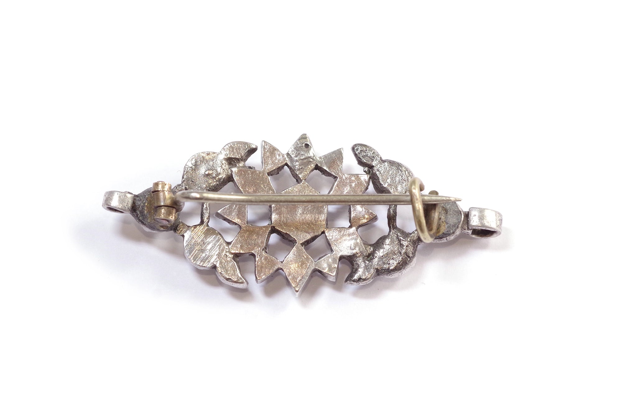 French silver brooch