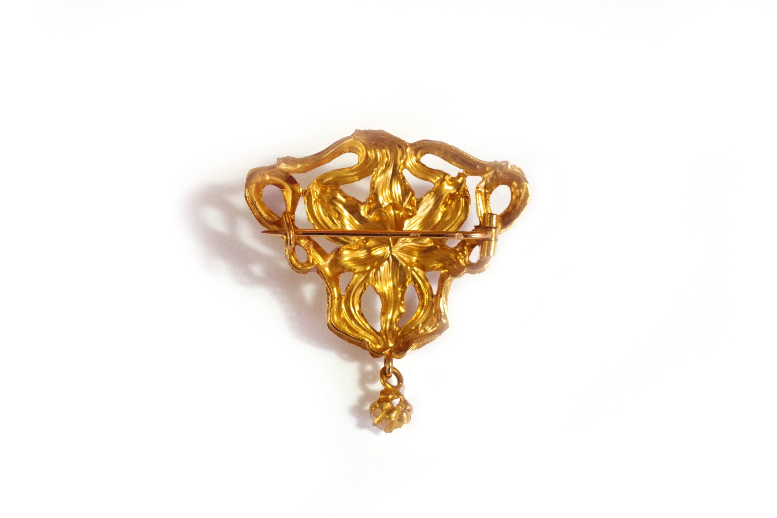 broche art nouveau en or 18k