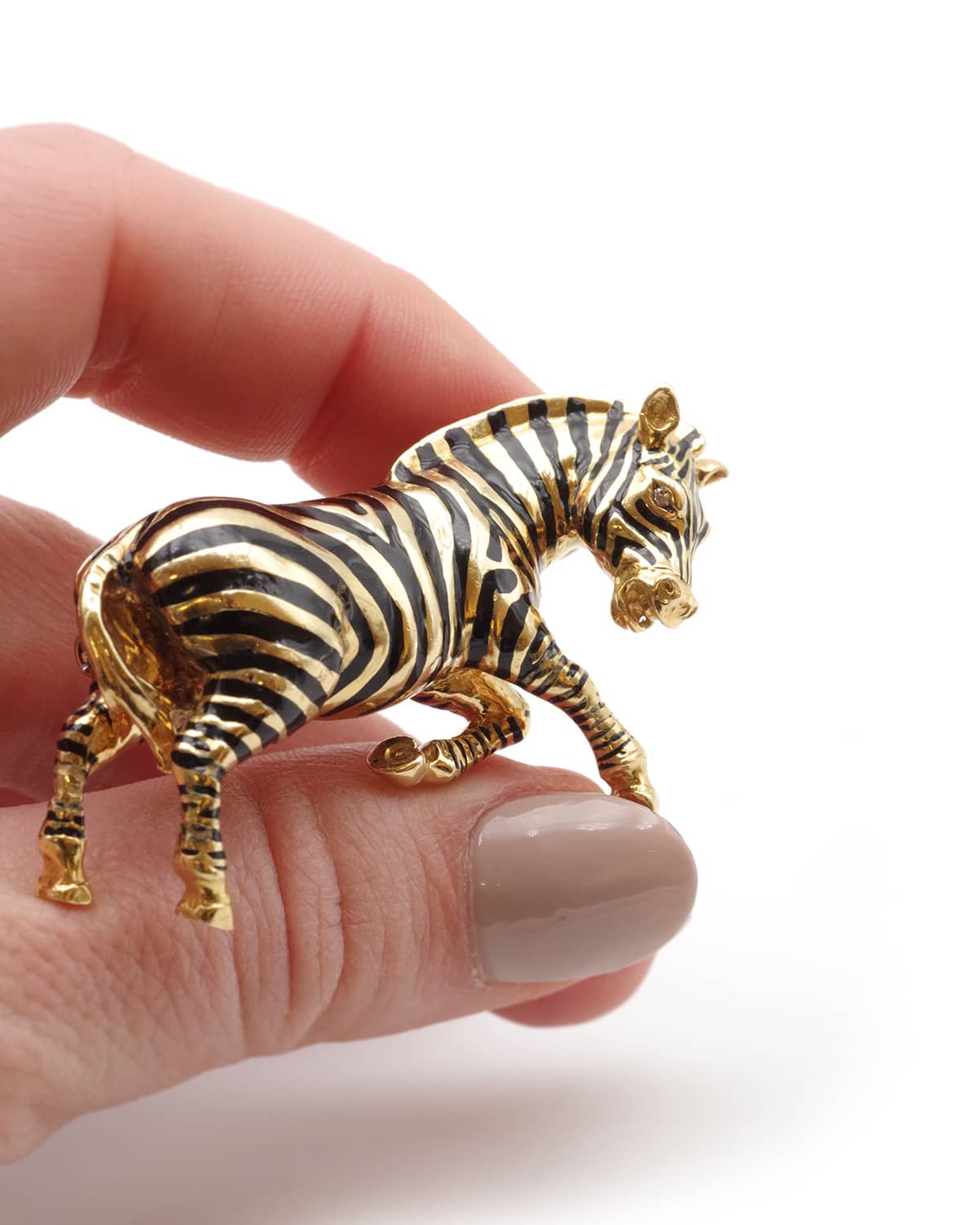 Broche animal zebre en or