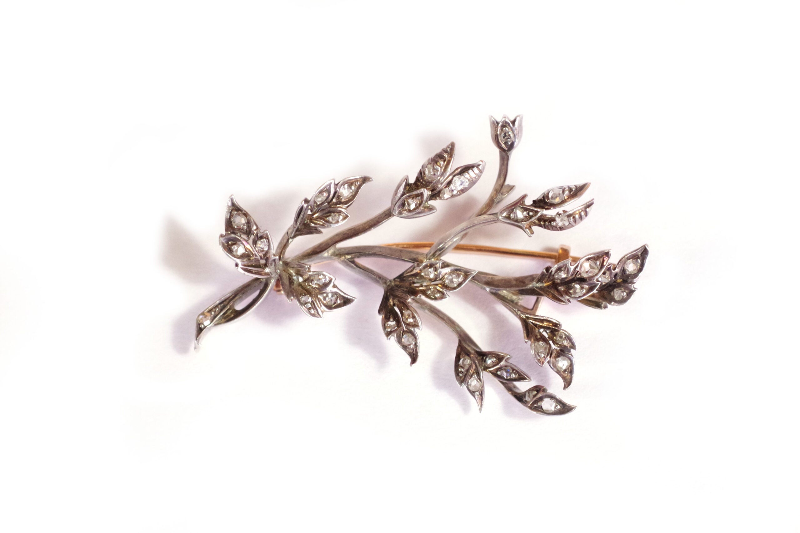 Victorian diamond branch brooch