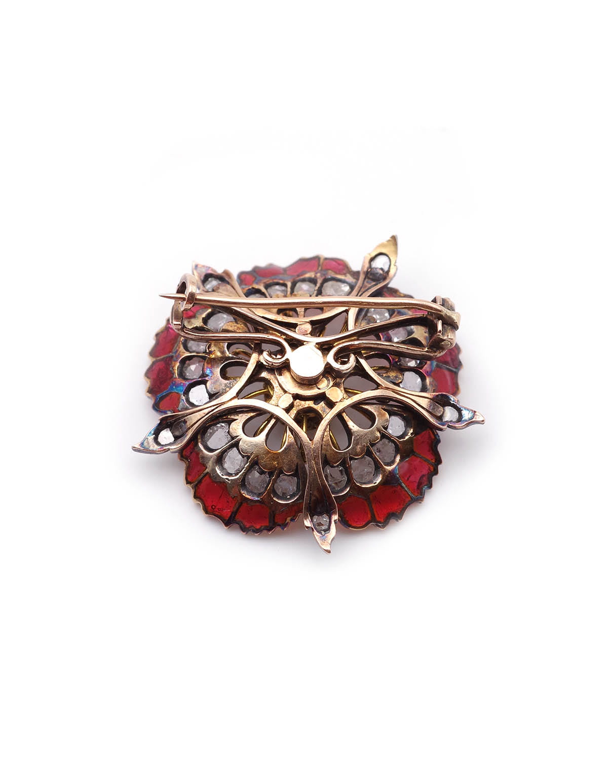 Broche ancienne coquelicot