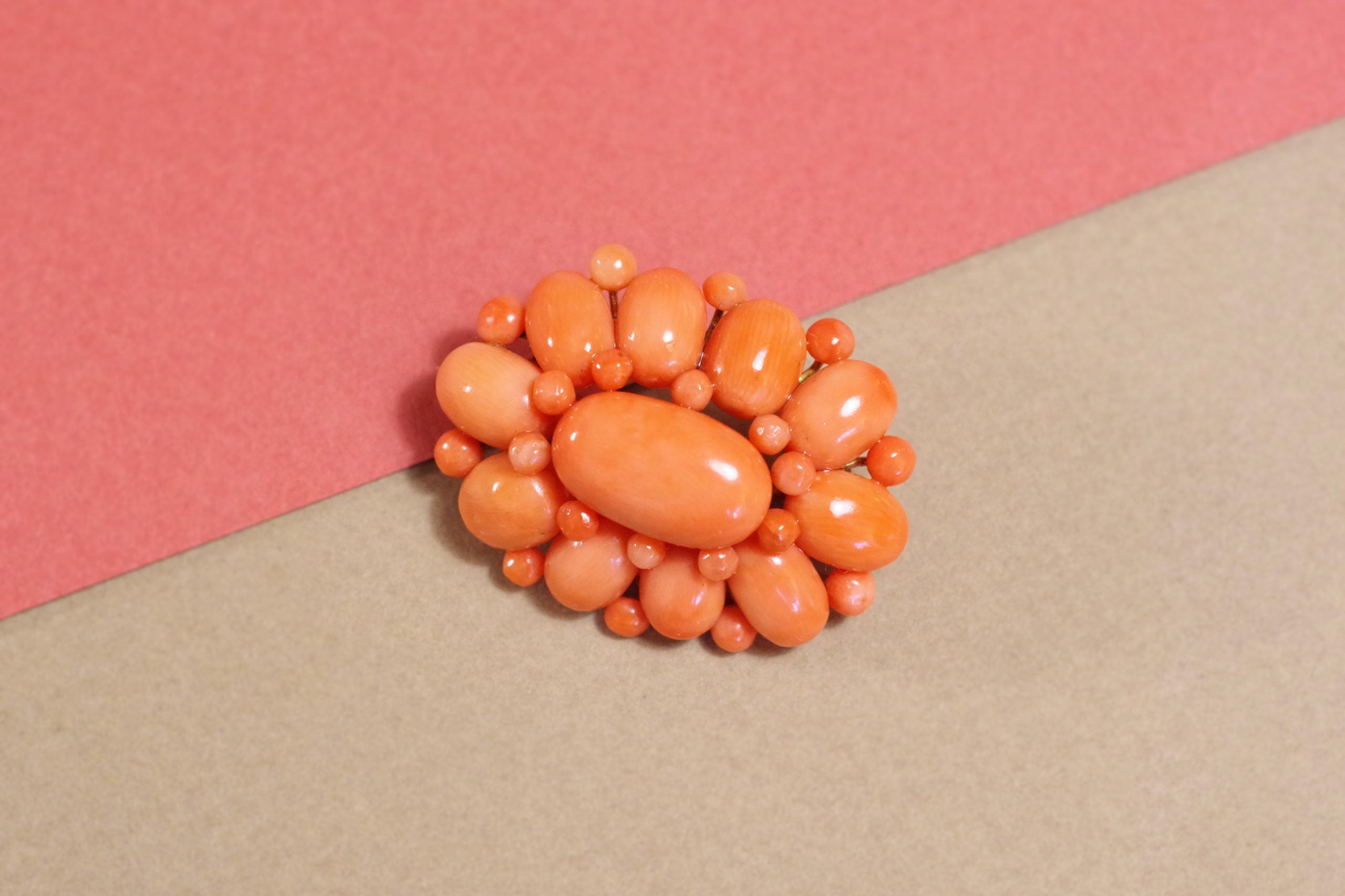 Broche corail Louis-Philippe