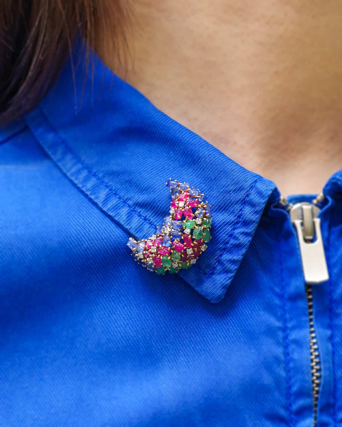 Clip de revers Art Deco Tutti Frutti