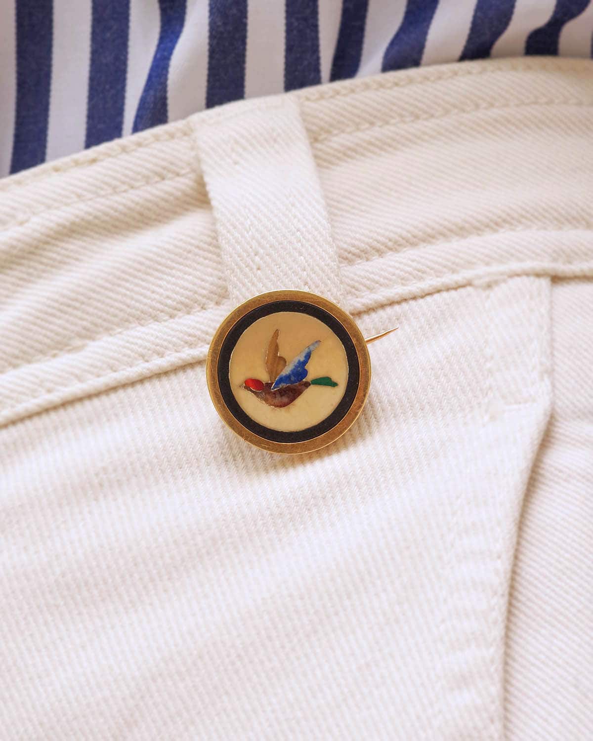 Victorian italian bird brooch