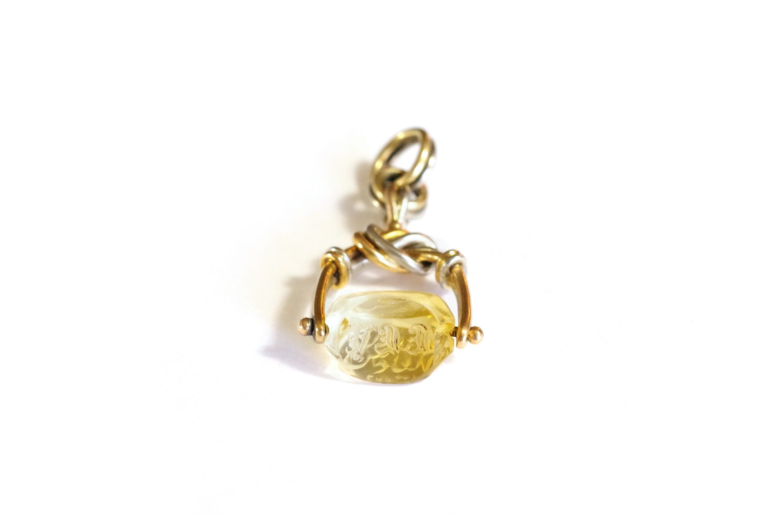 Pendentif sceau cachet citrine