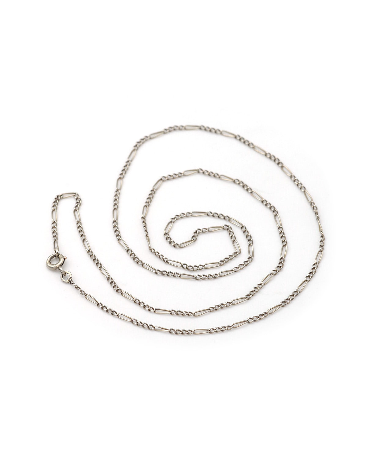 Figaro white gold chain