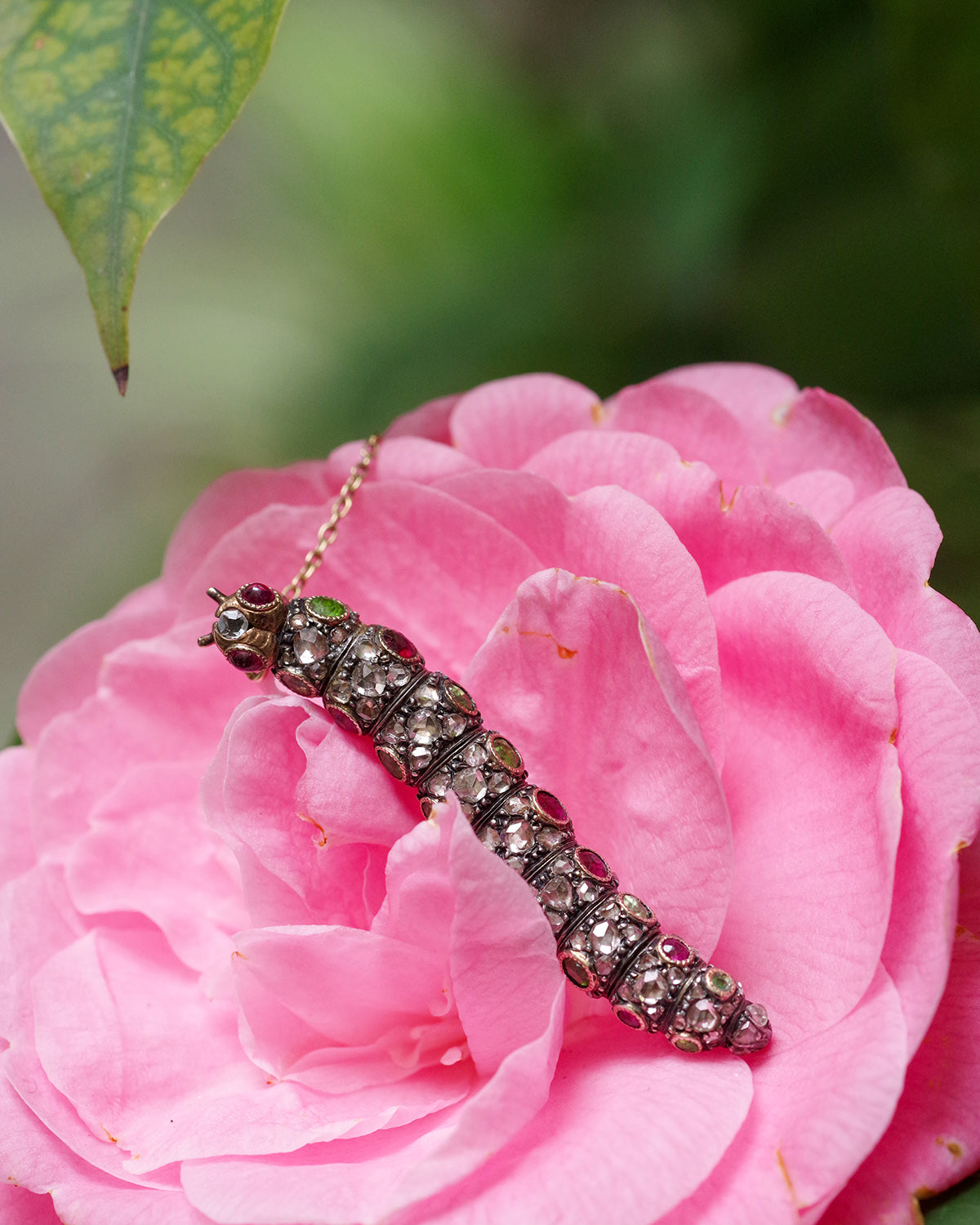 Broche insecte chenille articulée