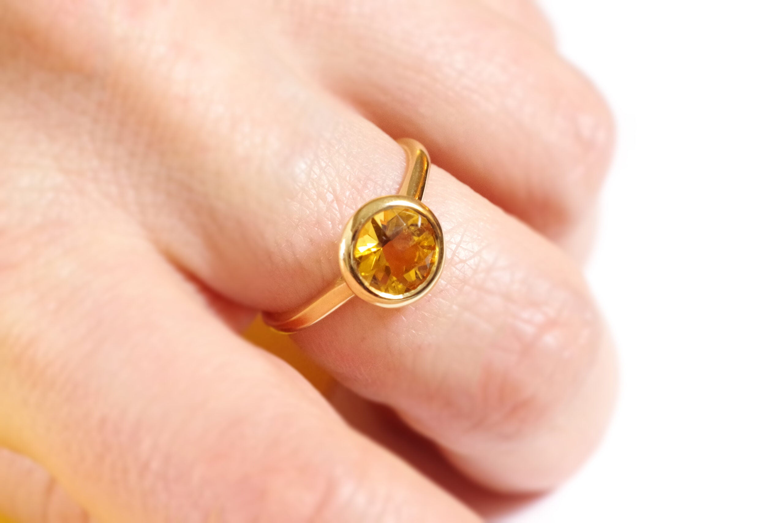 bague d'occasion citrine en or jaune 18k