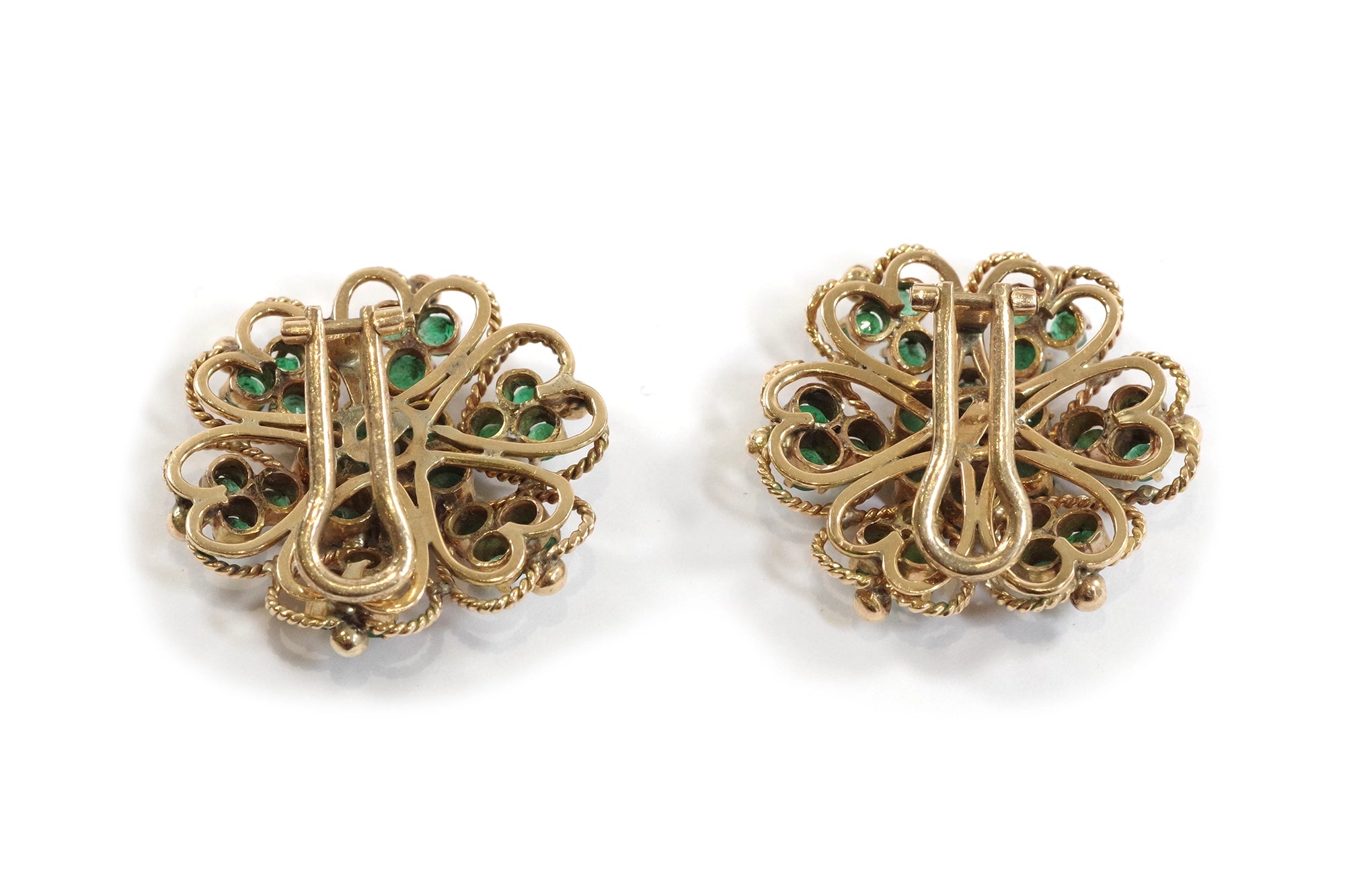 gold emerald earrings