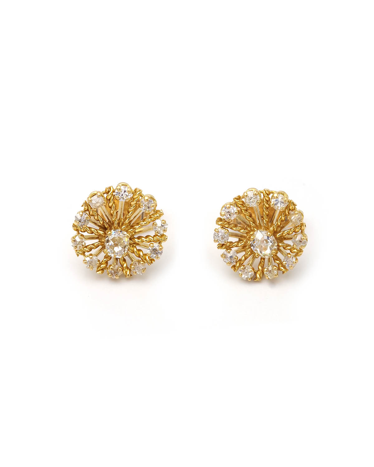 boucles diamants en or