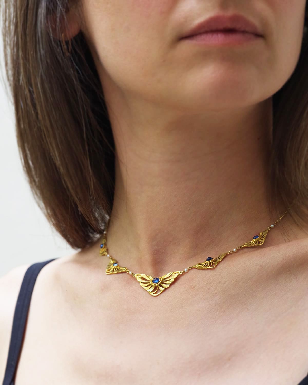 Collier Art Nouveau saphirs
