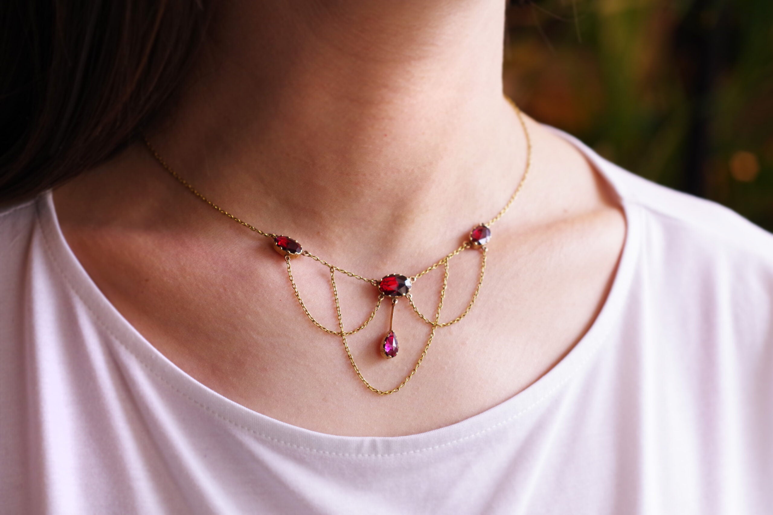 victorian Perpignan garnet necklace