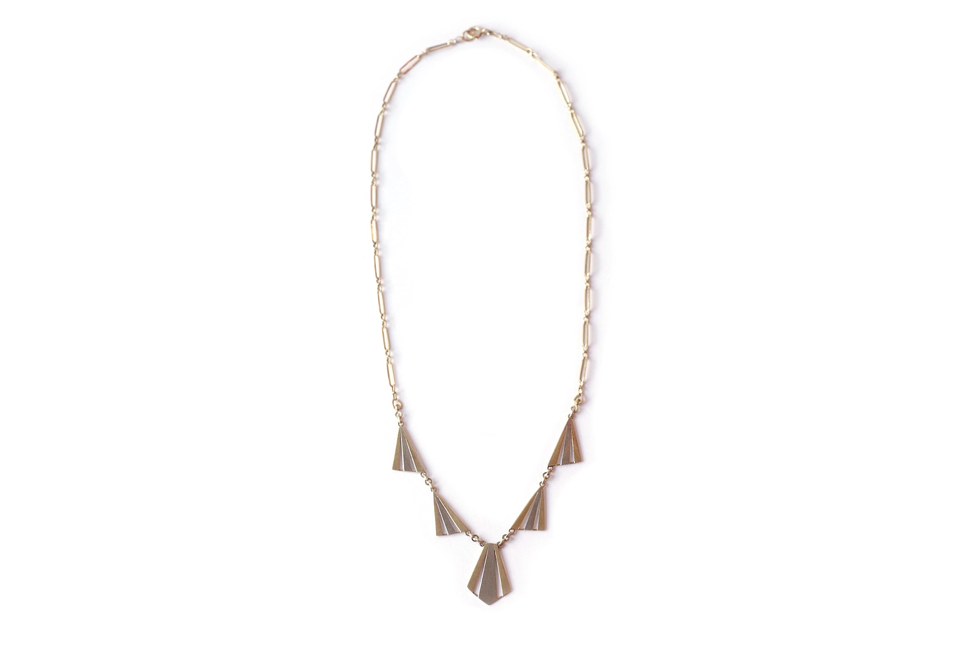 Gold art deco necklace