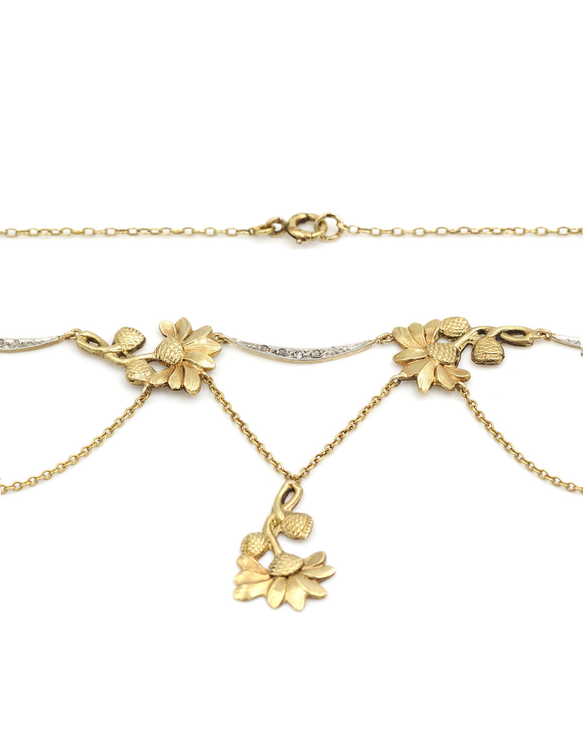 Flowers drapery necklace