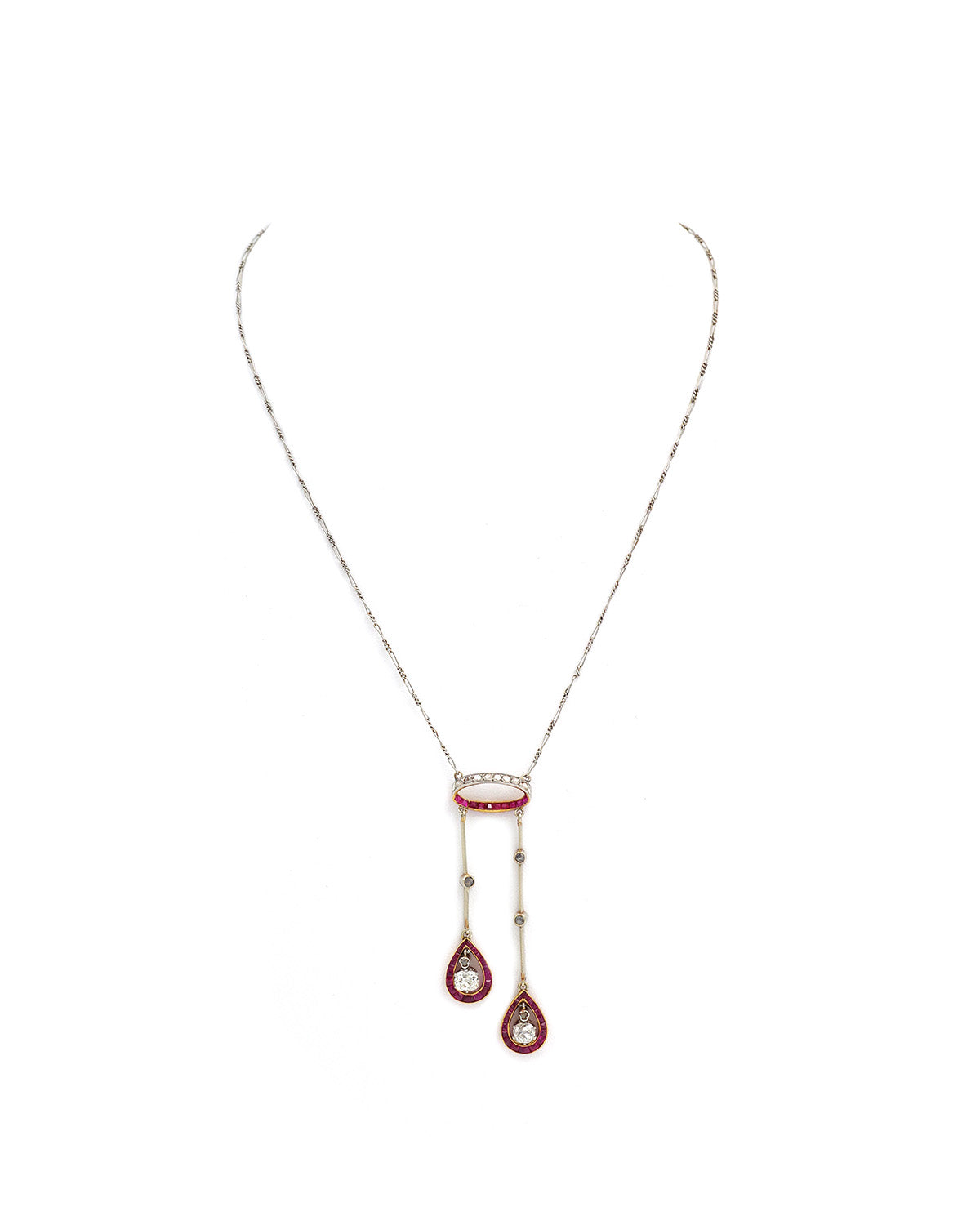 Collier rubis diamant en or