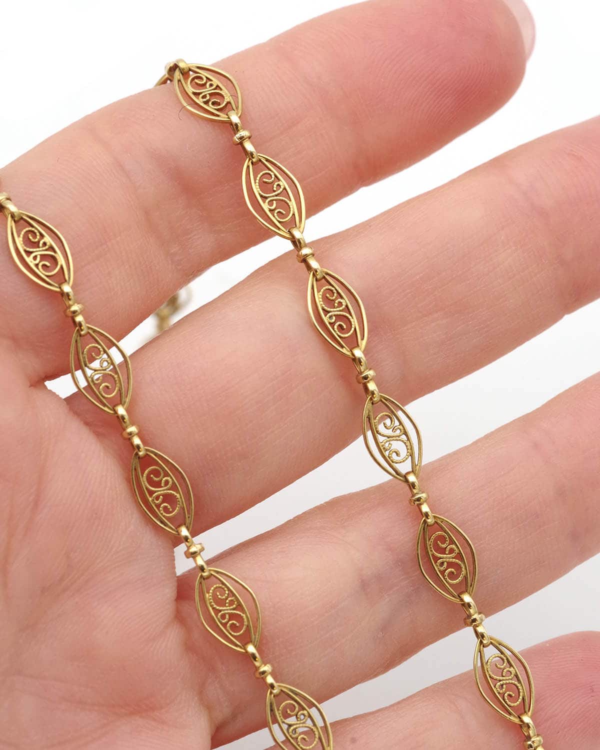 Edwardian gold filigree necklace