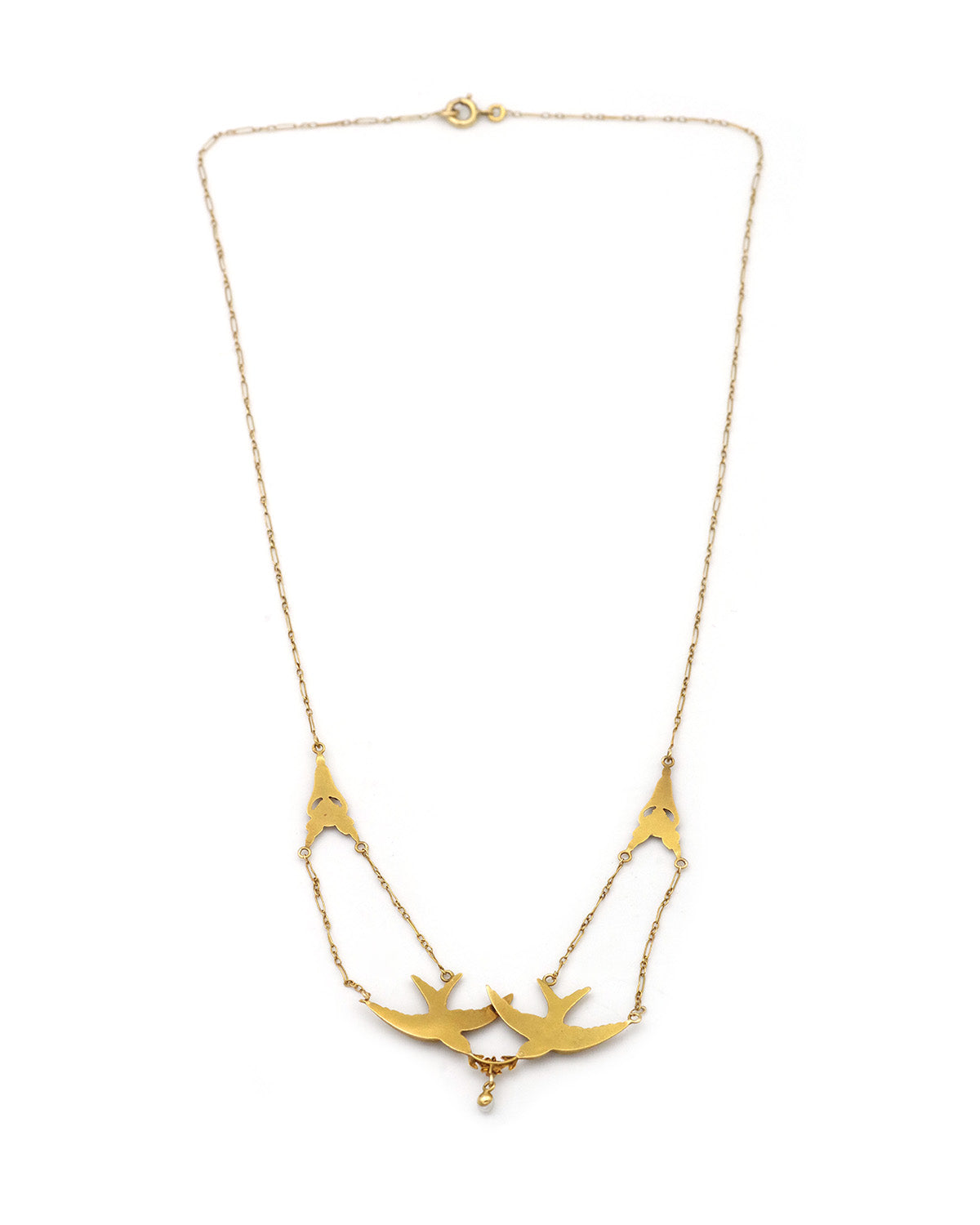 Collier hirondelles en or