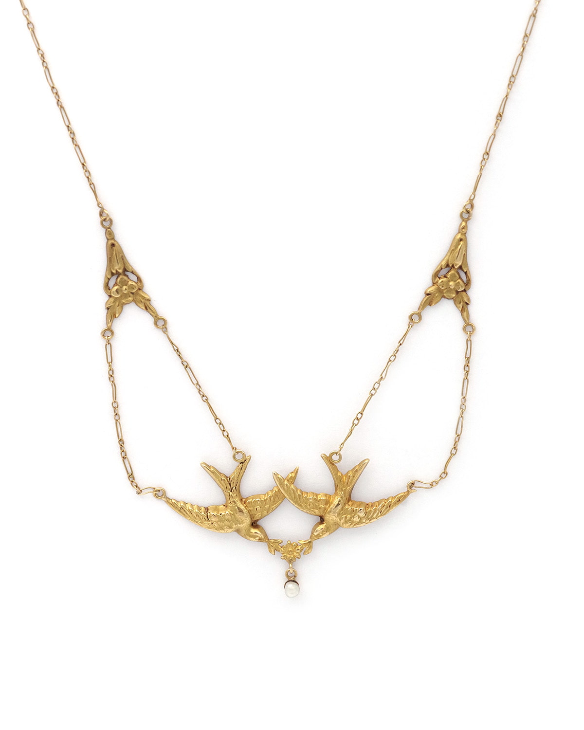 collier draperie hirondelle en or