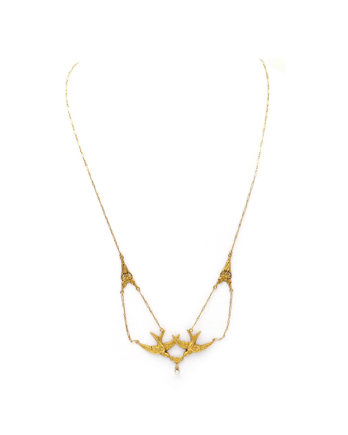 Collier draperie ancien oiseau