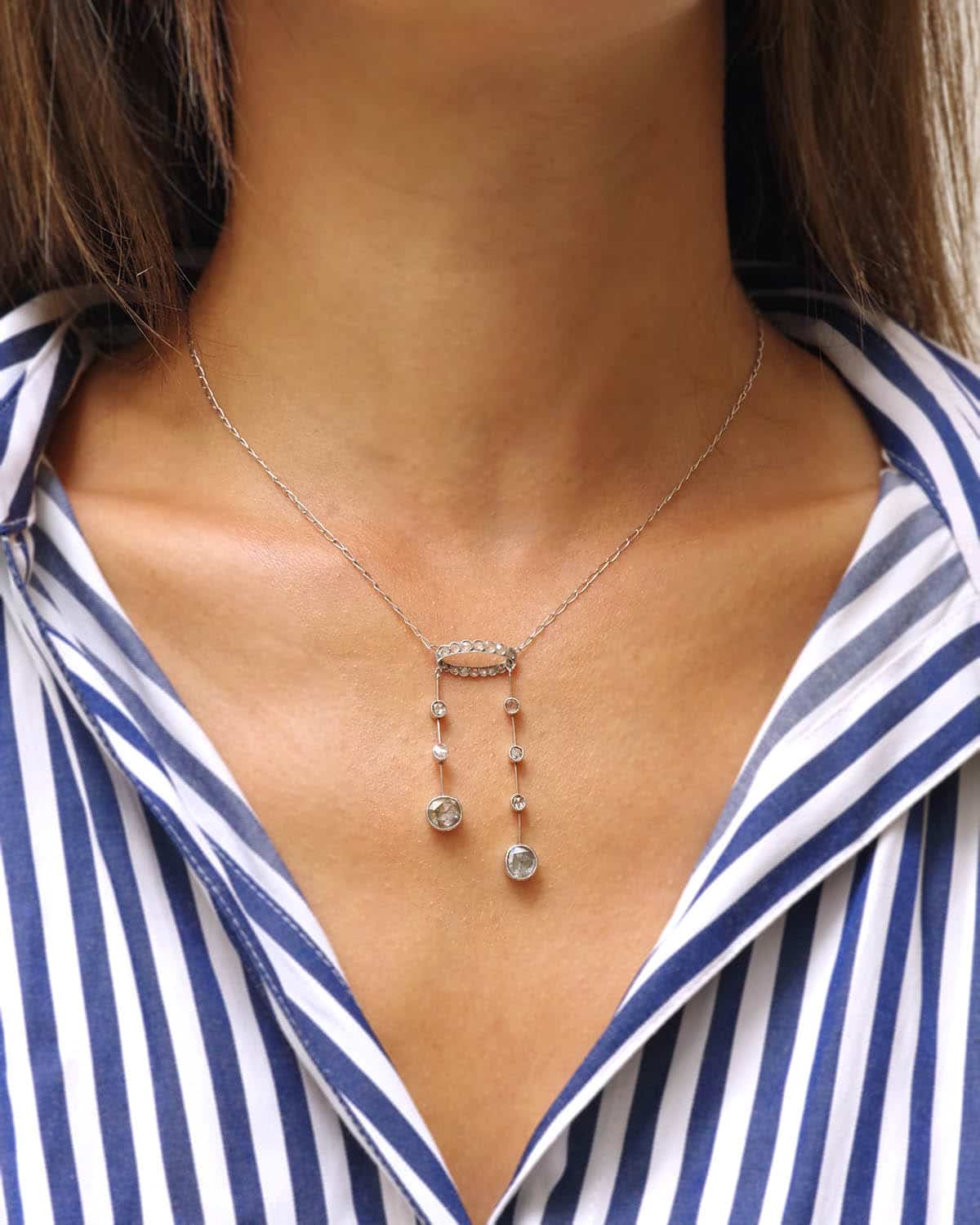 Edwardian diamond necklace in platinum