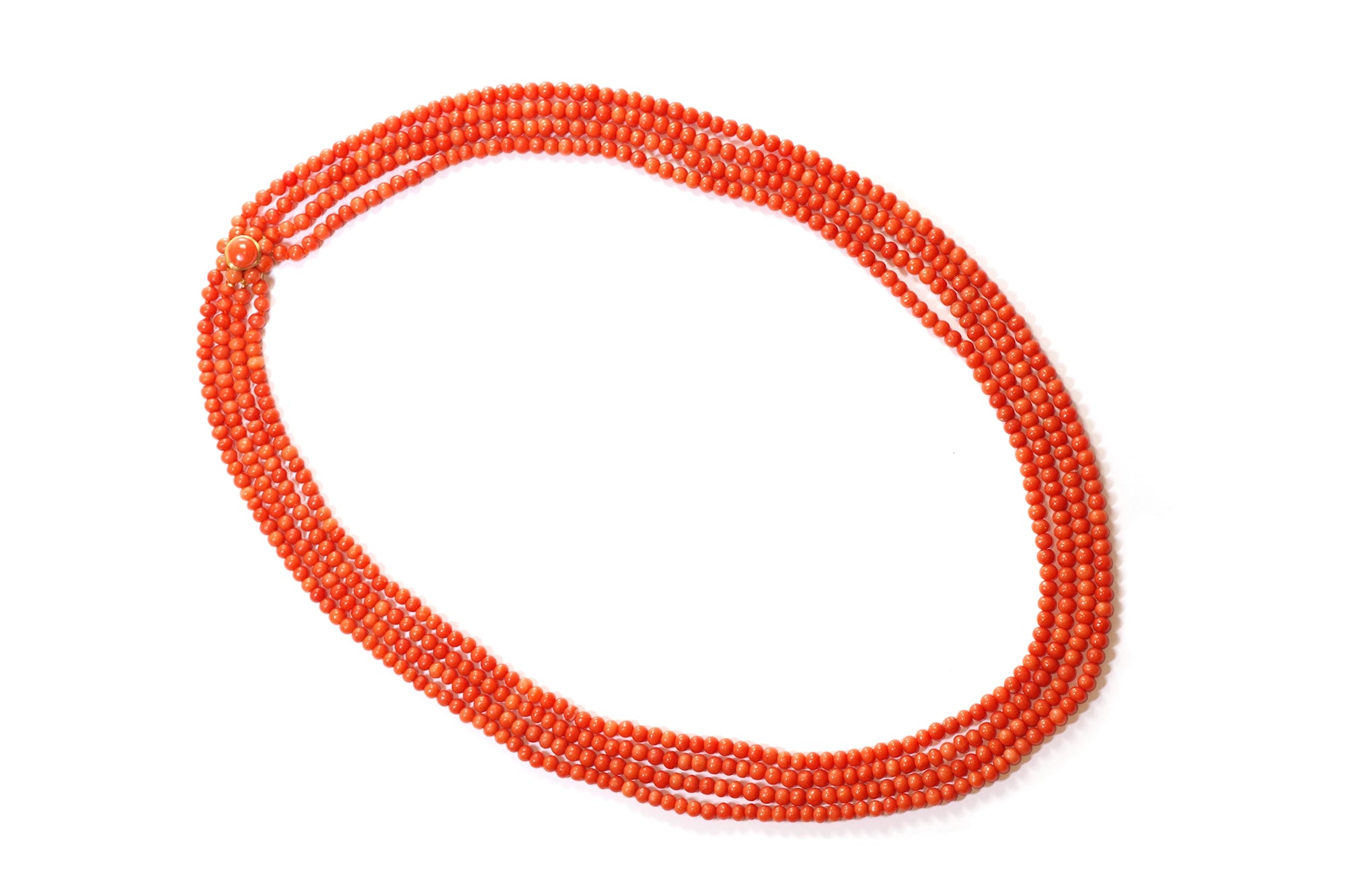 Antique coral pearl necklace