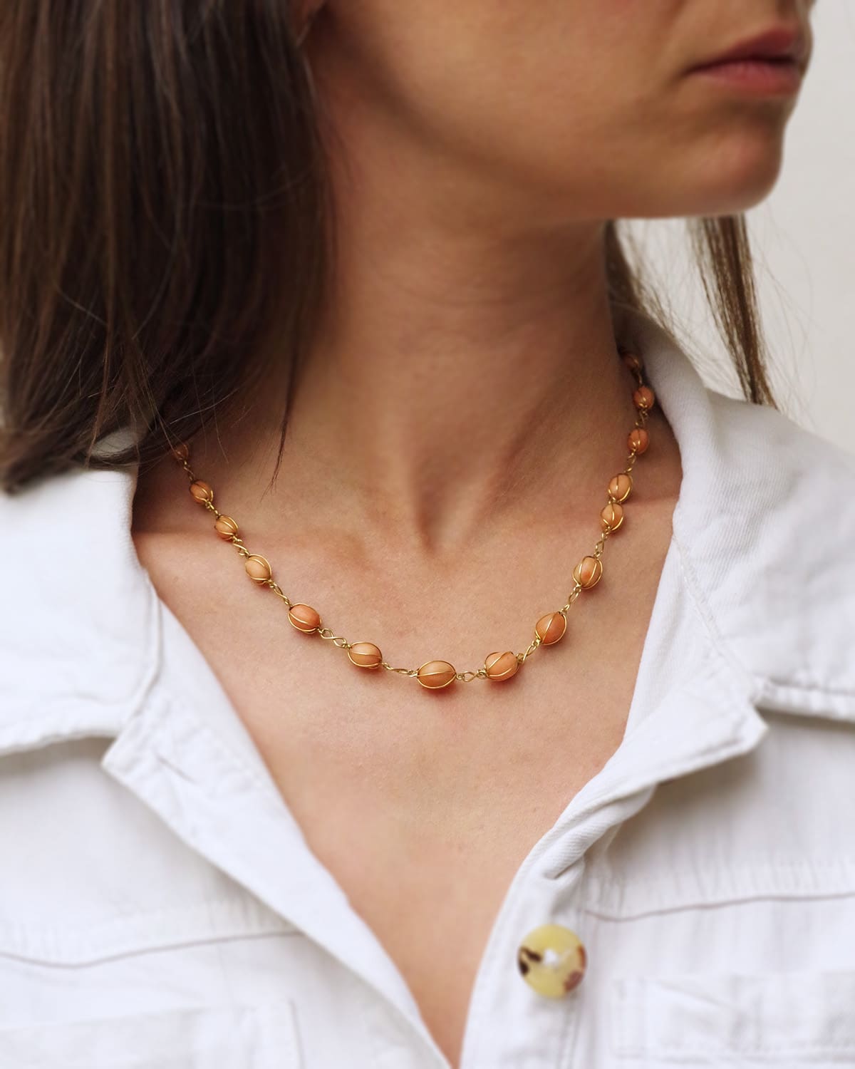 Coral gold necklace