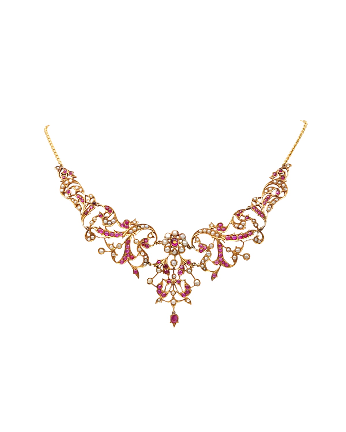 Pearl and ruby necklace