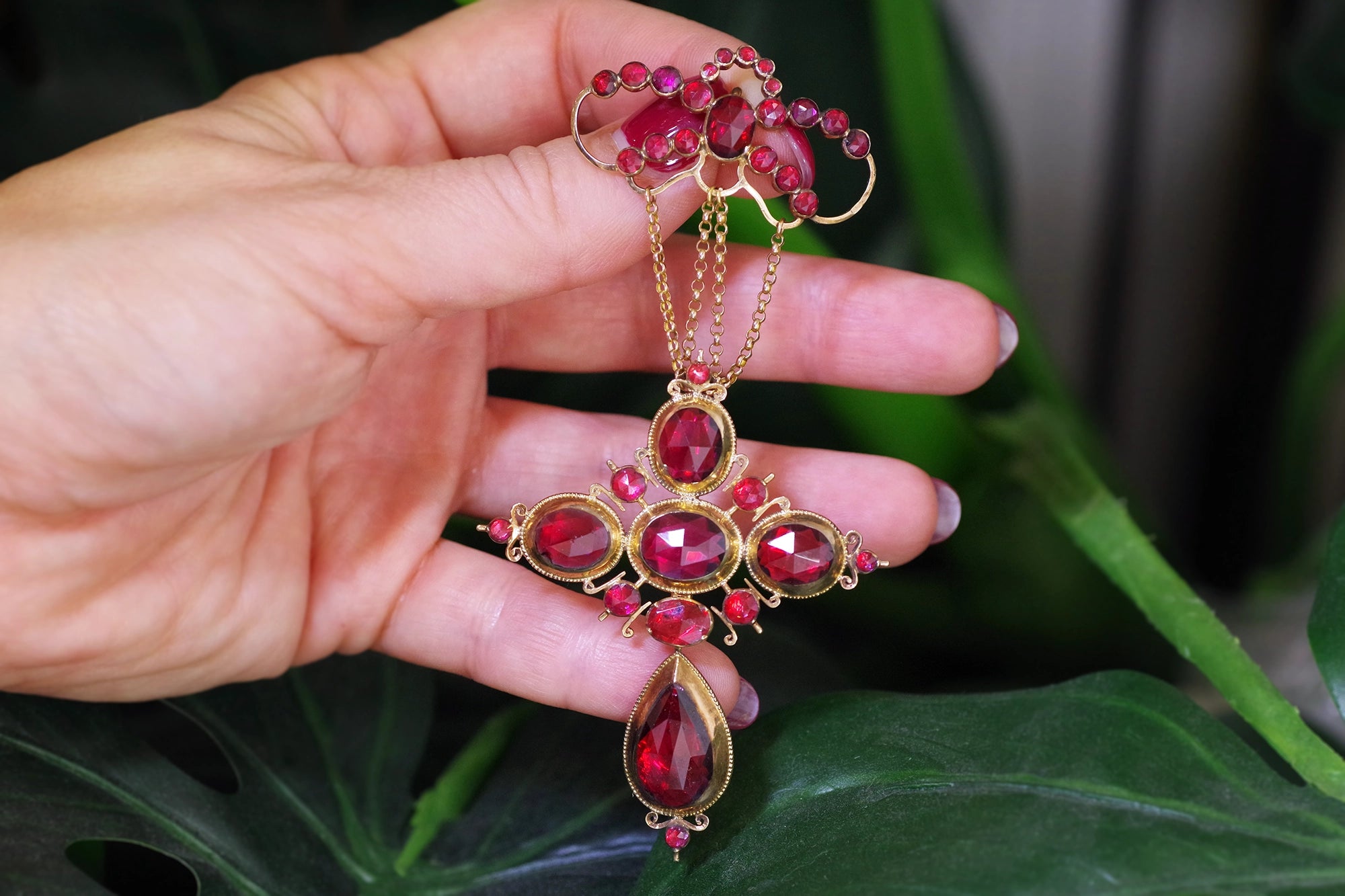 Victorian badine cross pendant