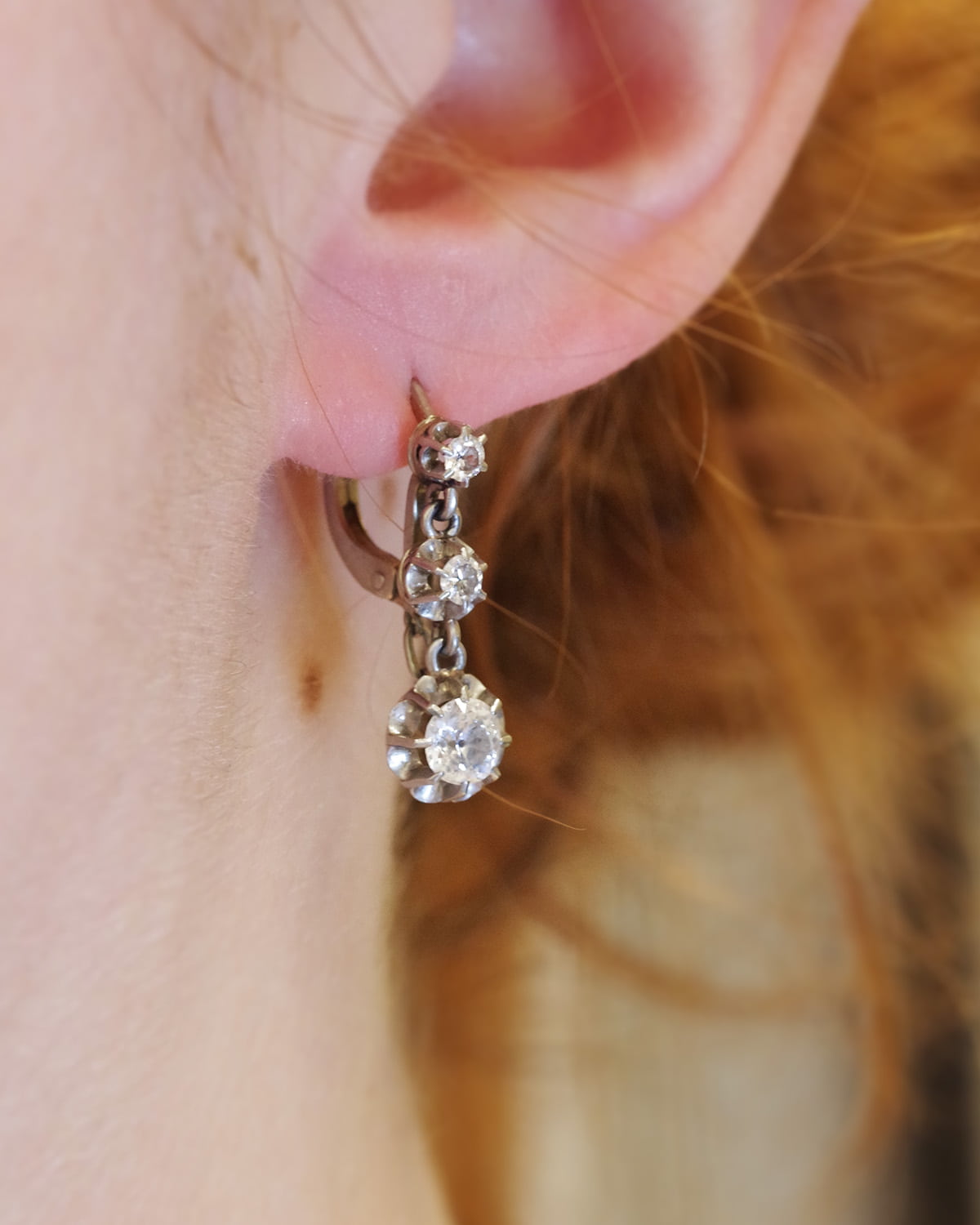 Boucles d'oreille en or et diamants