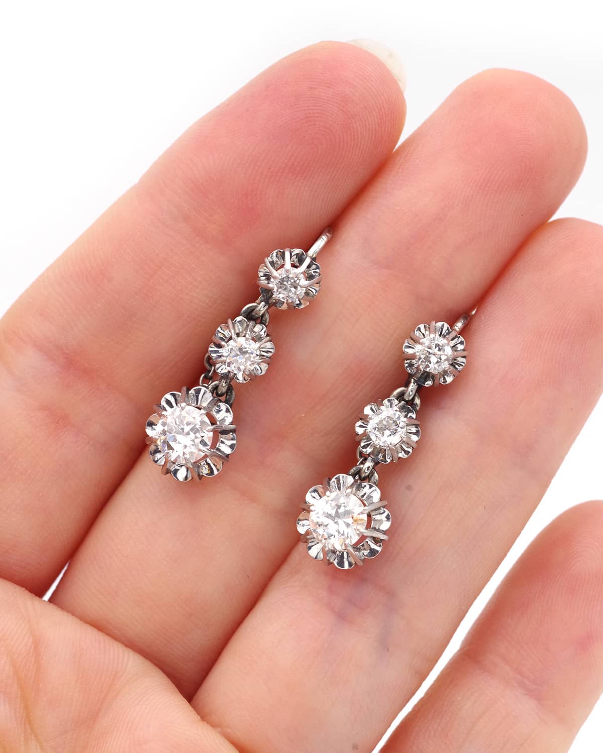 Boucles d'oreille dormeuses diamants